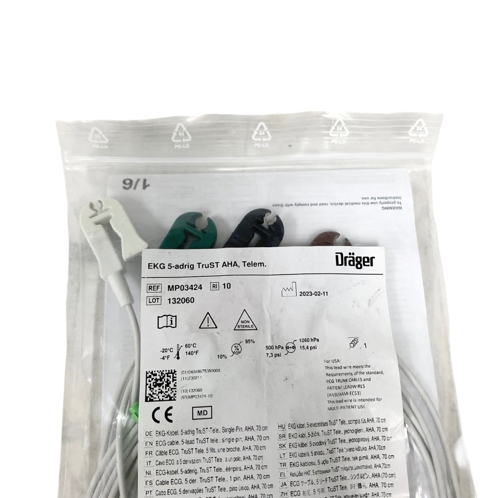 Drager REF MP03424, EKG 5-adrig TruST AHA, Telemetry Cable