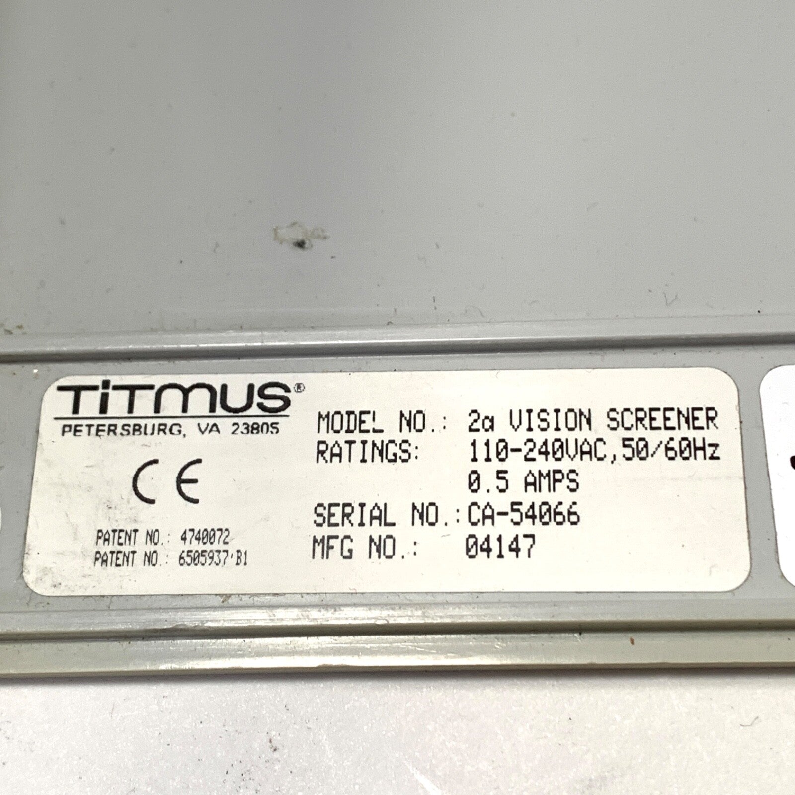 Titmus REF 2a Vision Screener w/ Keypad Controller