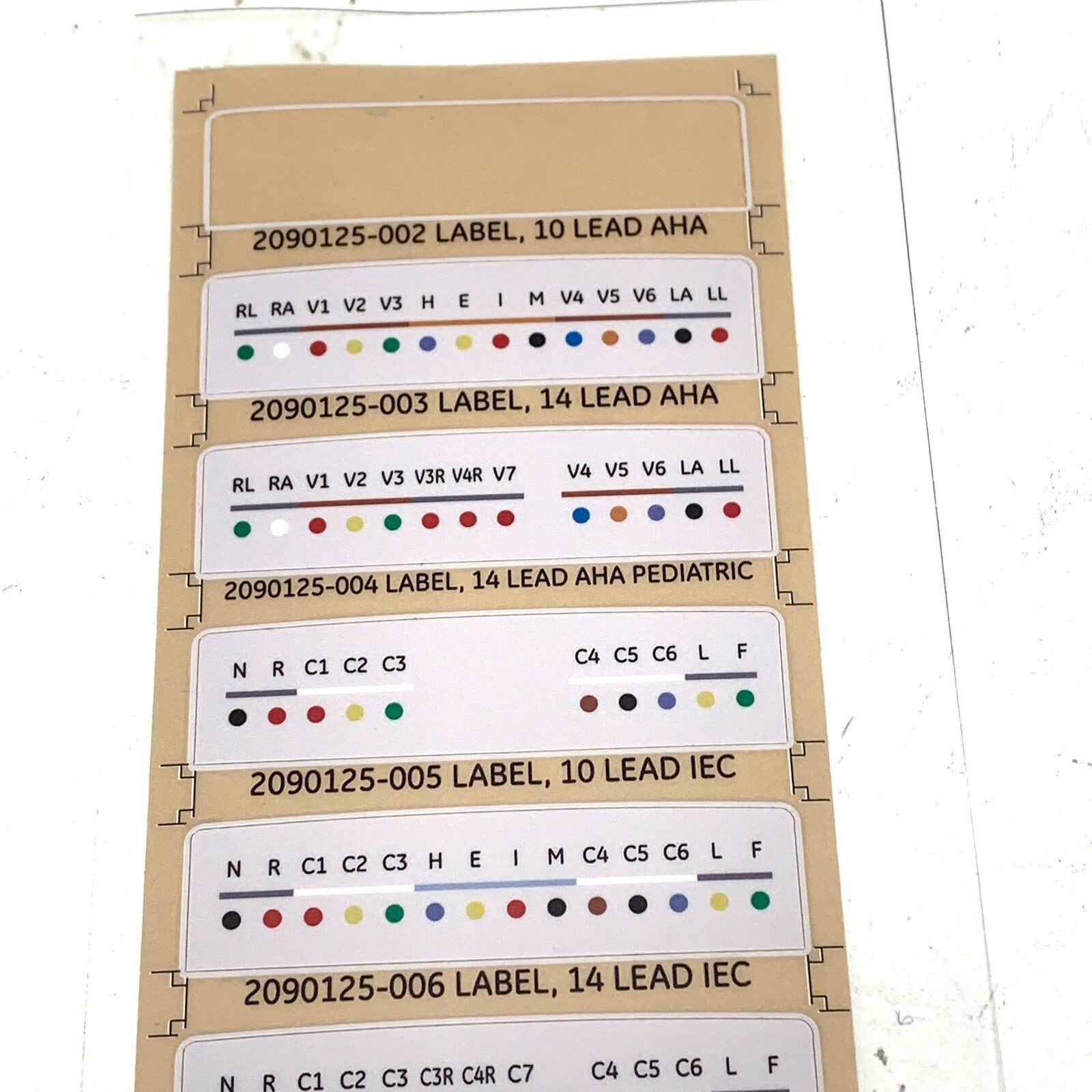 GE REF 2090125-001, Lead Wire Indication Label