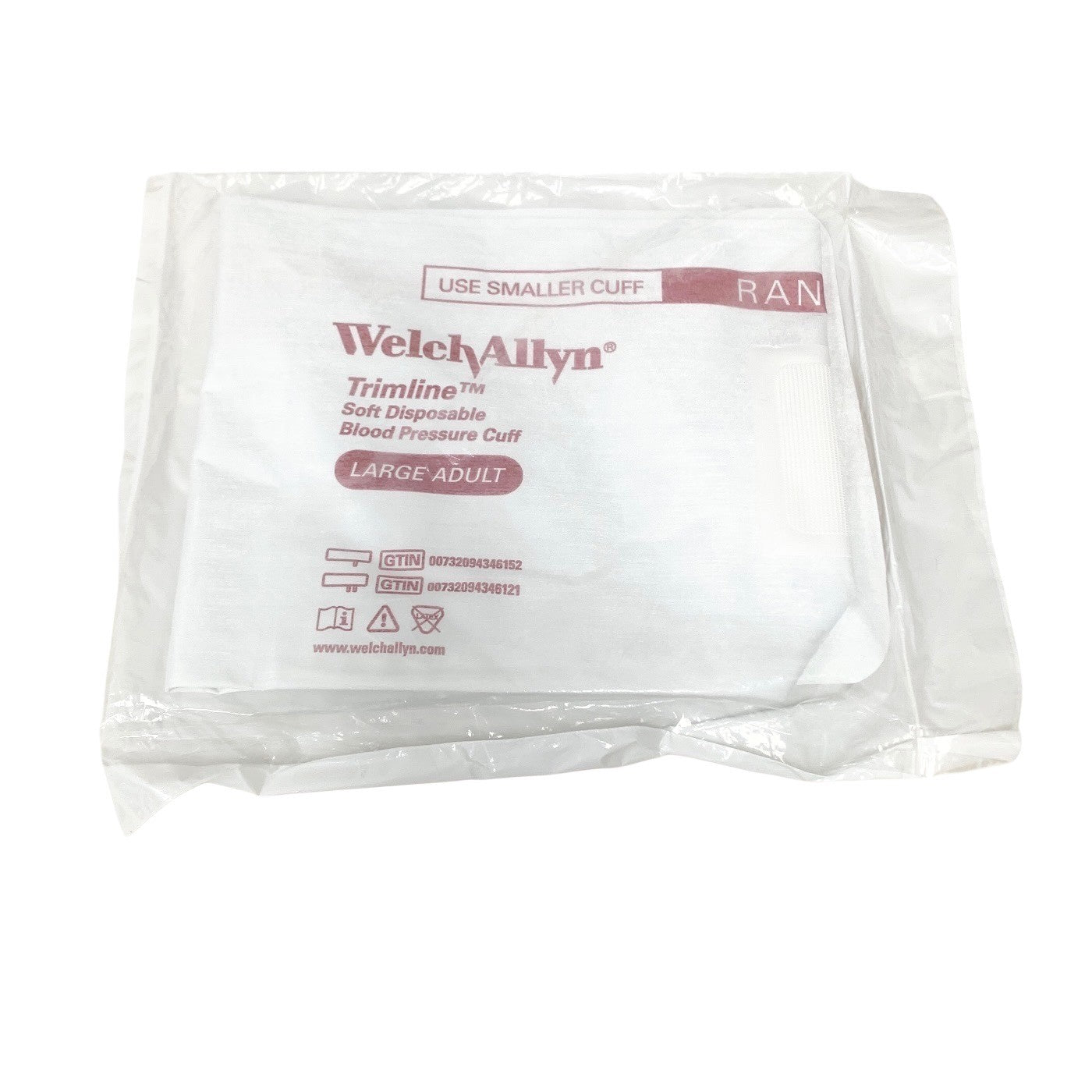 WELCH Allyn®REF 39014 Trimline ™ Soft Disposable Blood Pressure Cuff LARGE ADULT