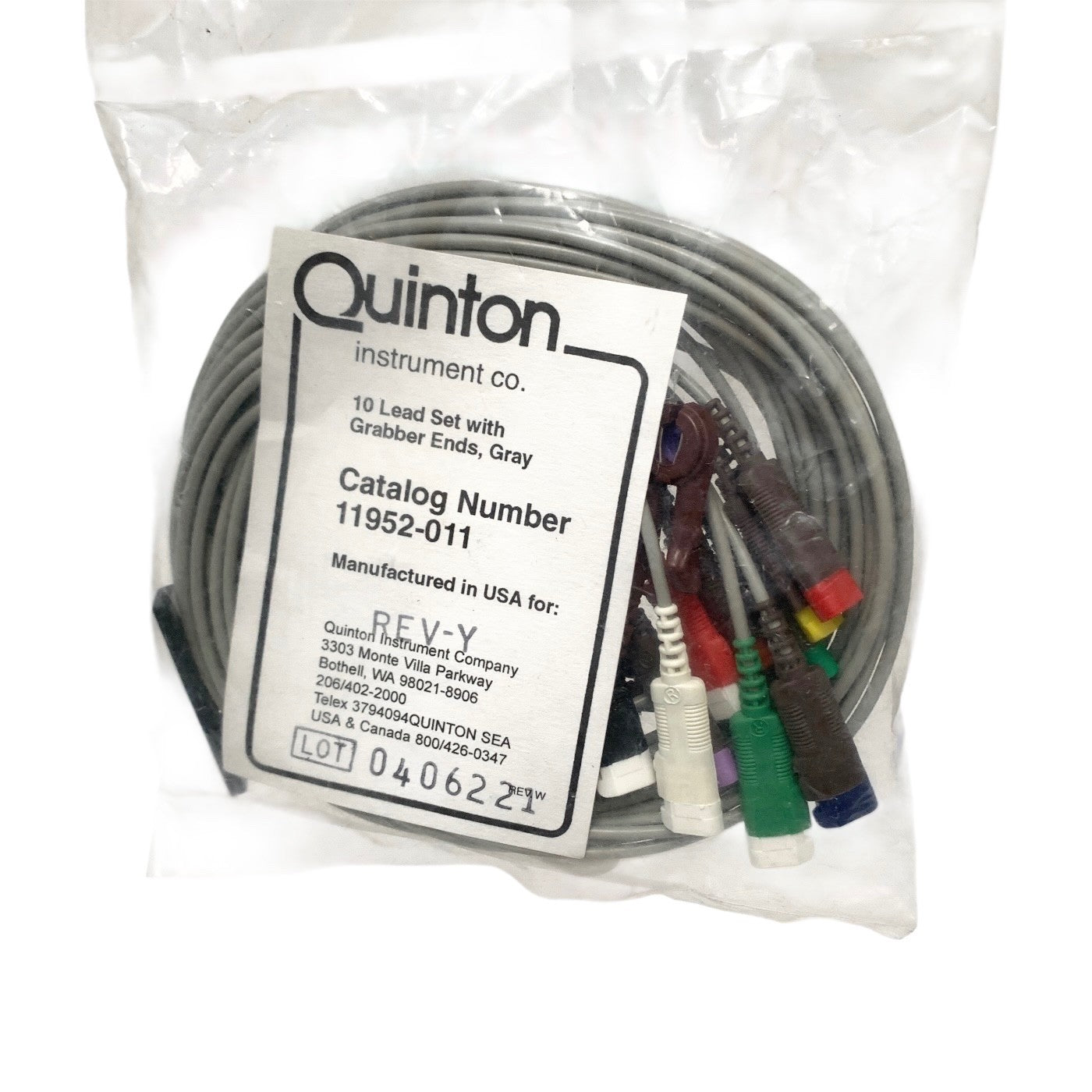 Quinton 10-Lead ECG EKG Lead Wire Set Cable