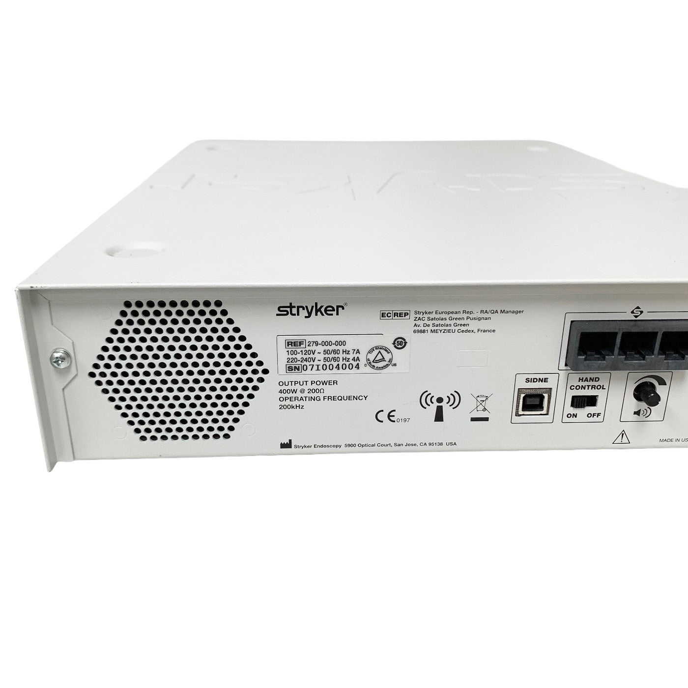 STRYKER REF 279-000-000, SERFAS ENERGY RF GENERATOR