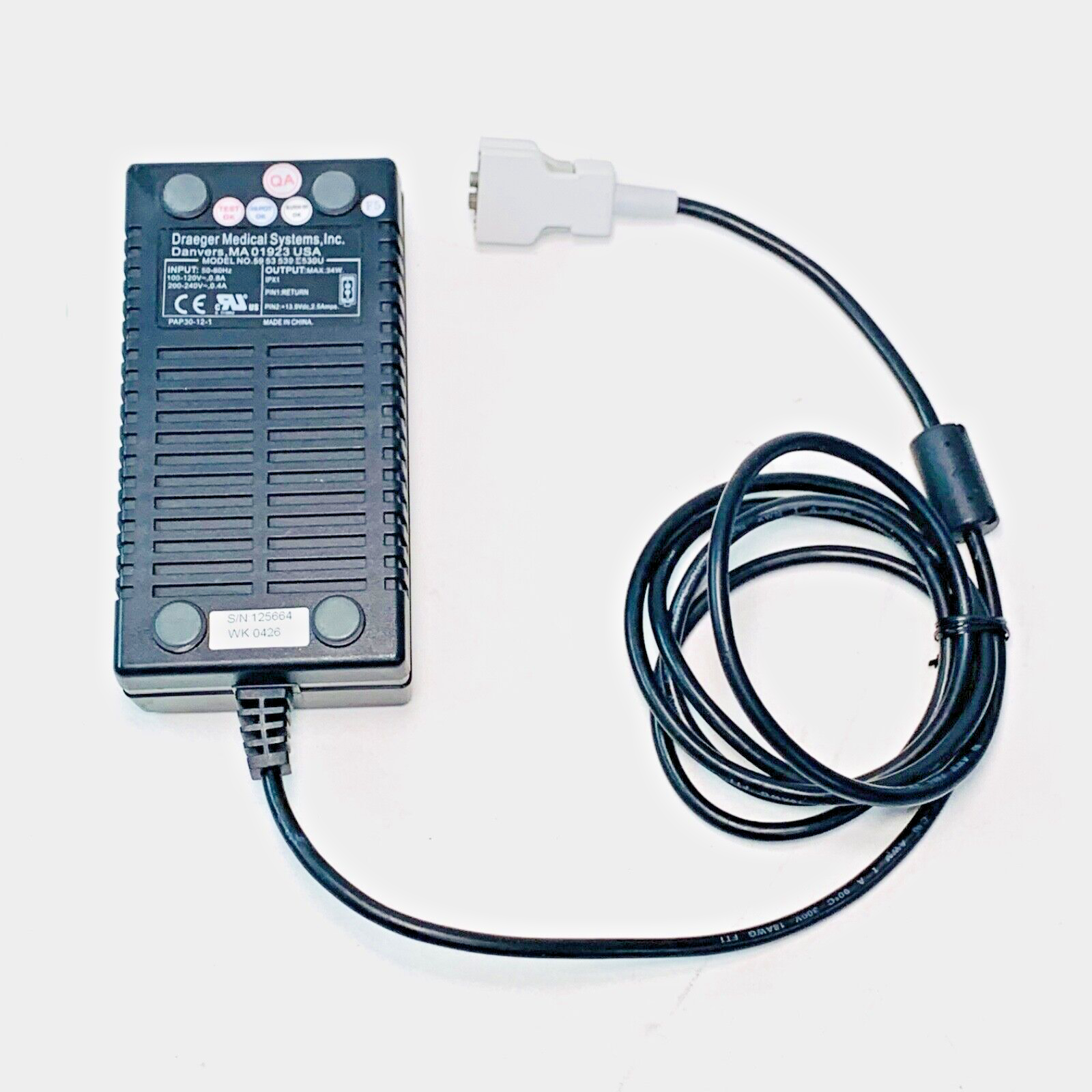 Drager REF 5953539/MS18508, AC POWER ADAPTER