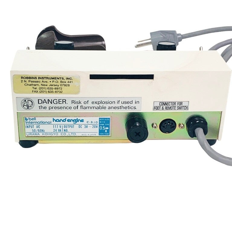 BELL INTERNATIONAL ROBBINS C-310, ACROTORQUE HAND ENGINE w/ 25D-10988 HANDPIECE