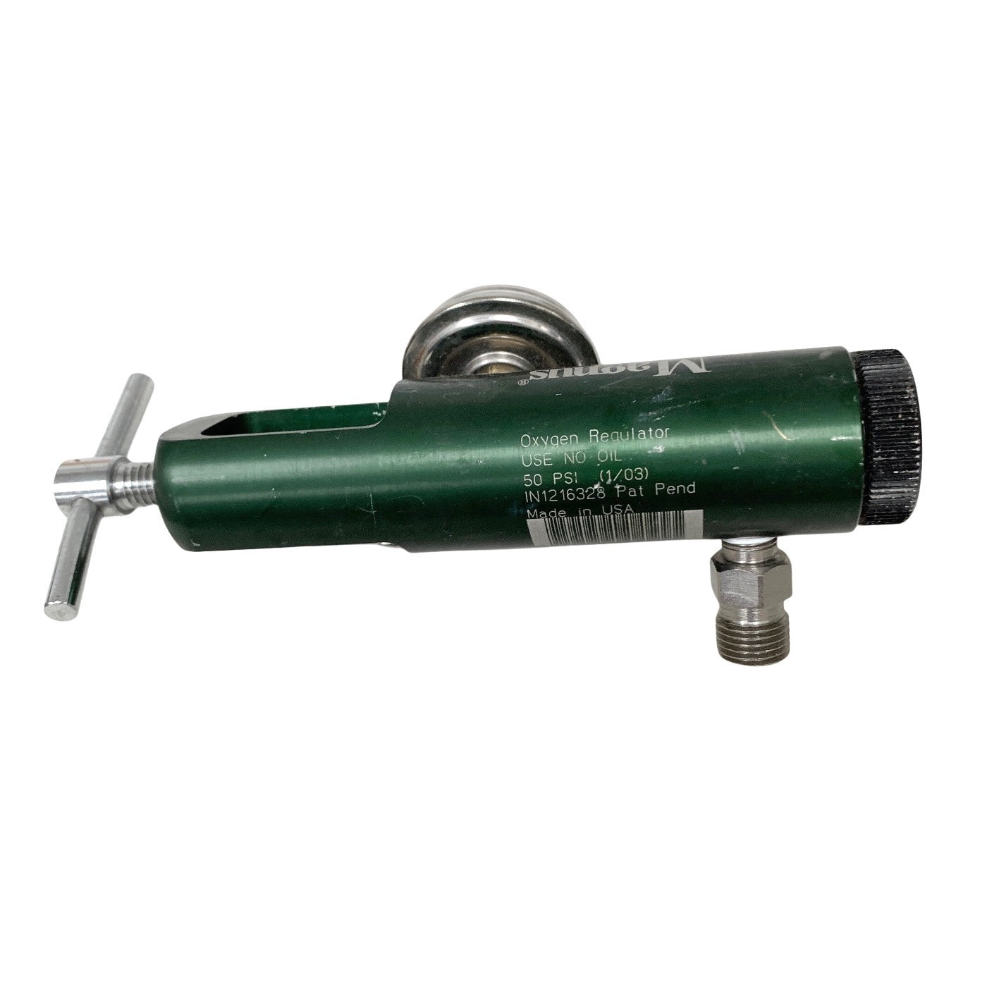 MAGNUS OXYGEN REGULATOR 50 PSI 1/03 IN1216328 GREEN NIP