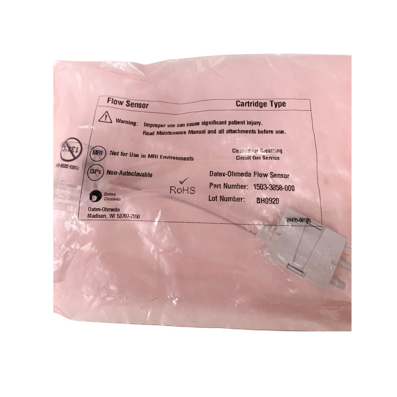DATEX OHMEDA REF 1503-3858-000, Aestiva Flow Sensor