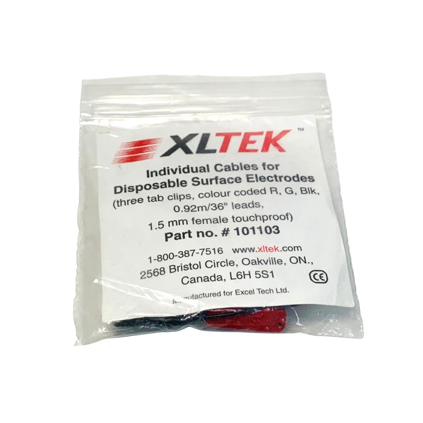 XLTEK Ref 101103, Individual Cables for Disposable Surface Electrodes