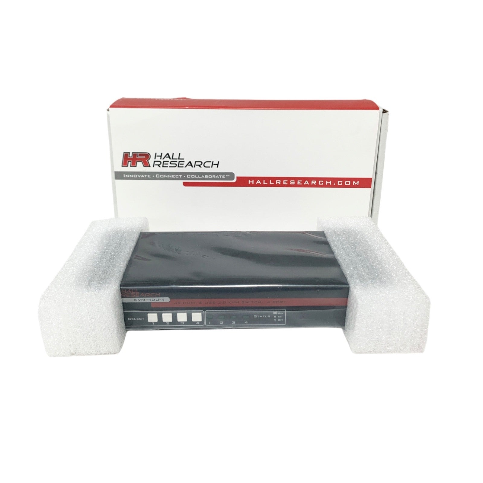 New Hall Research KVM-HDU-4,4-Port HDMI KVM Switch with 4K UHD Video & USB 2.0 H