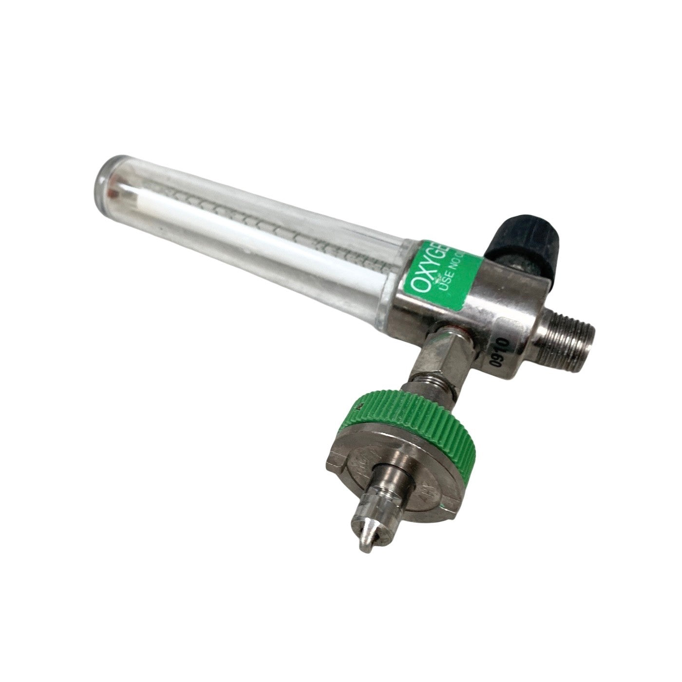 Ohio Medical Oxygen Flowmeter 0-15 LPM Thorpe Tube Side Inlet Diamond Adapter