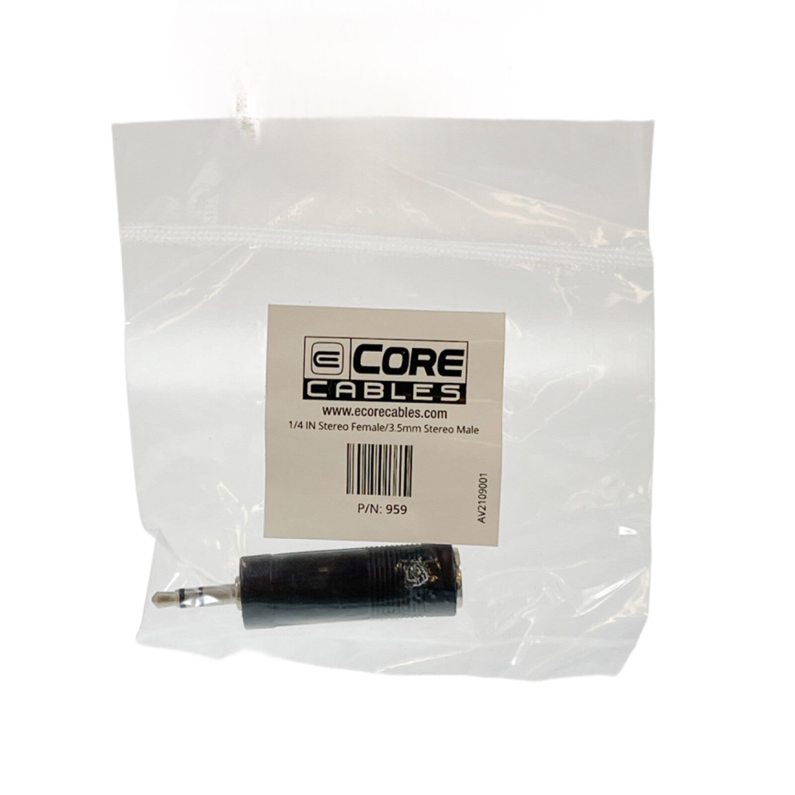 Ecore Cables P/N 959  1/4 In Stereo Female / 3.5 mm Stereo Male (Lot of 8)