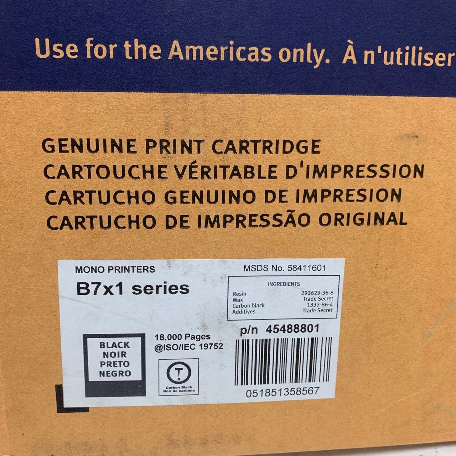 OKI Data 45488801 Laser Toner Cartridge for B721dn, B731dn Printers, 18000 Pages