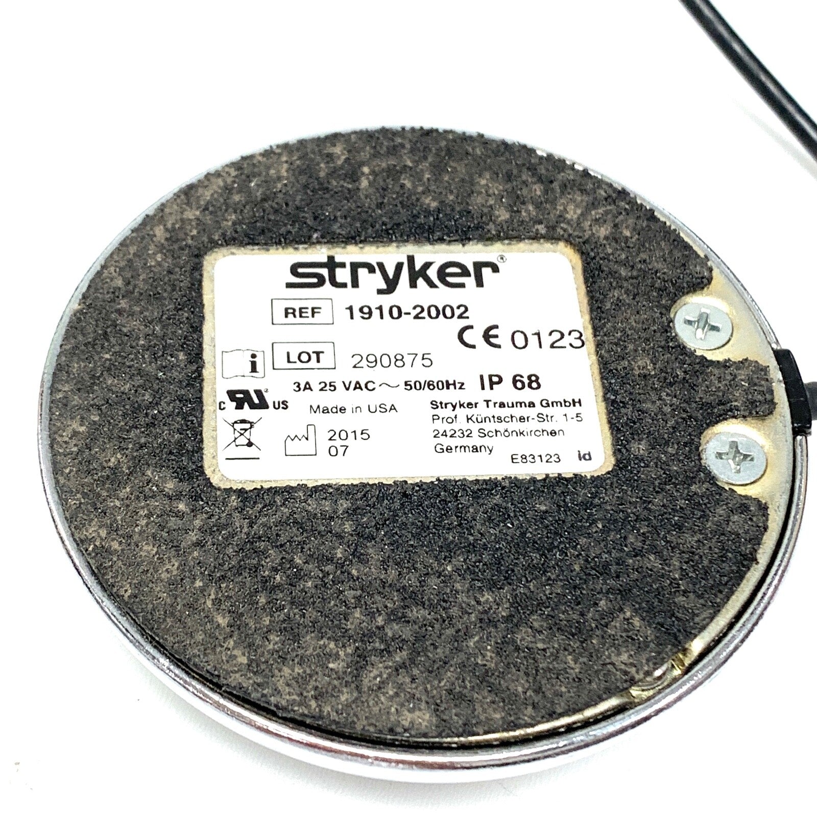 Stryker REF 1910-2002, Sonicanchor Footswitch