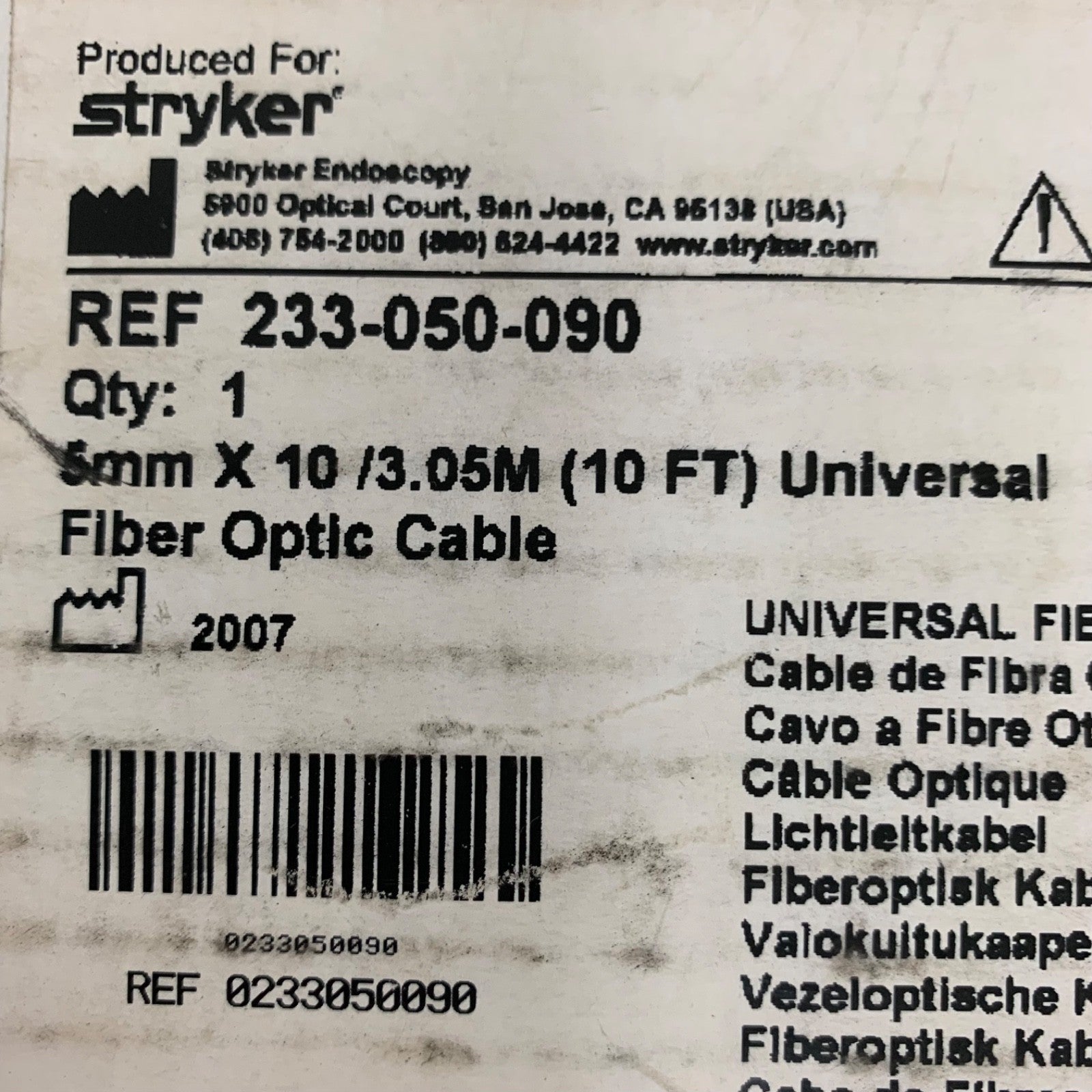 Stryker FIBRE OPTIC CABLE 5MM NEW OPEN BOX
