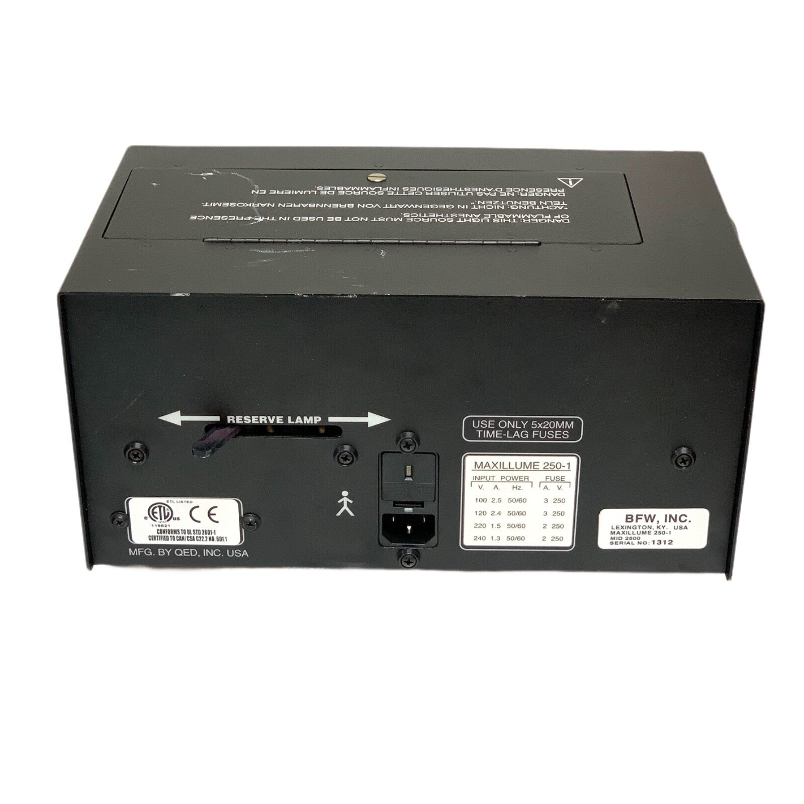 BFW REF Maxillume 250-1, Fiber Optic Light Source
