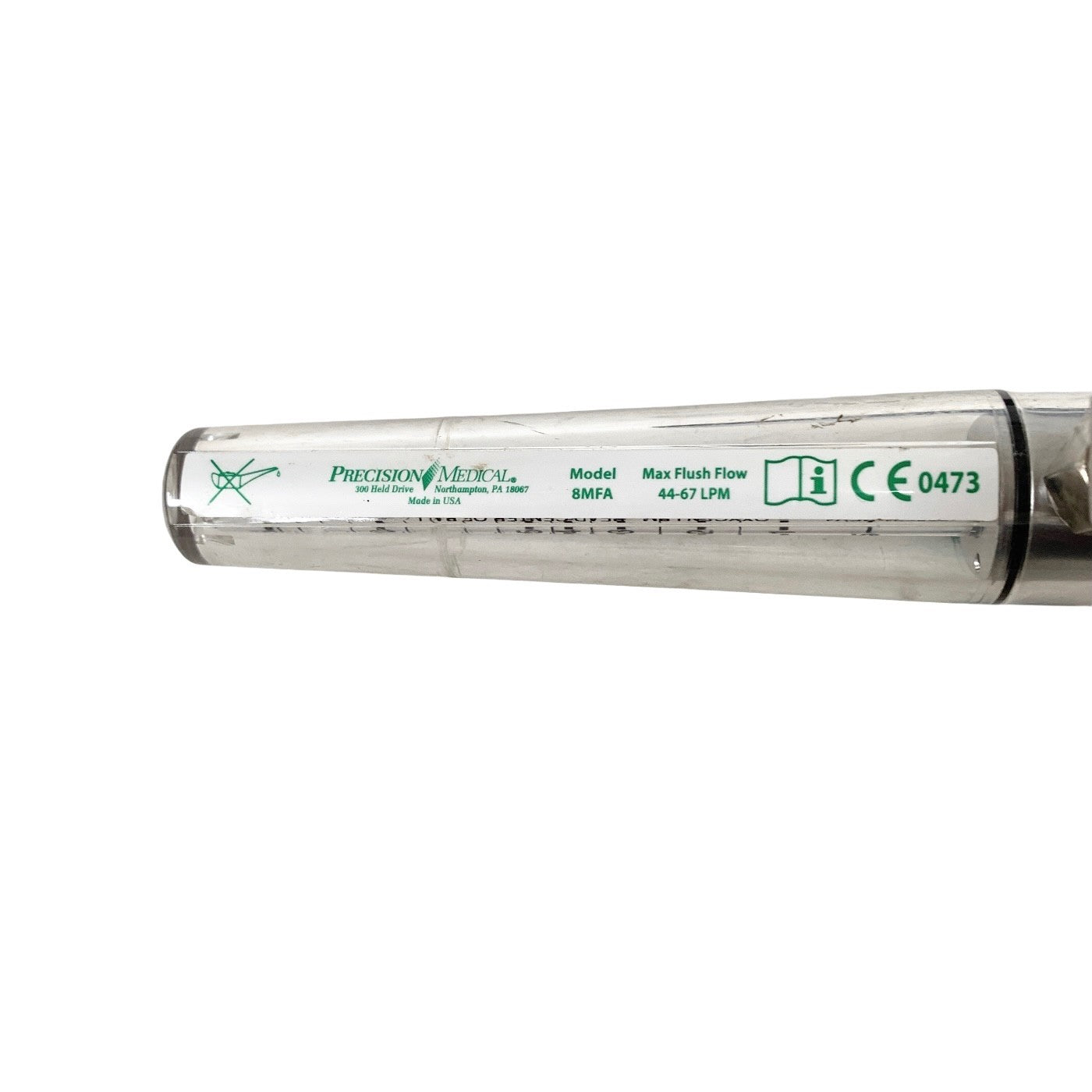 PRECISION MEDICAL 8MFA O2 Flowmeter 44-67 LPM Max Flush W/ Female Connector