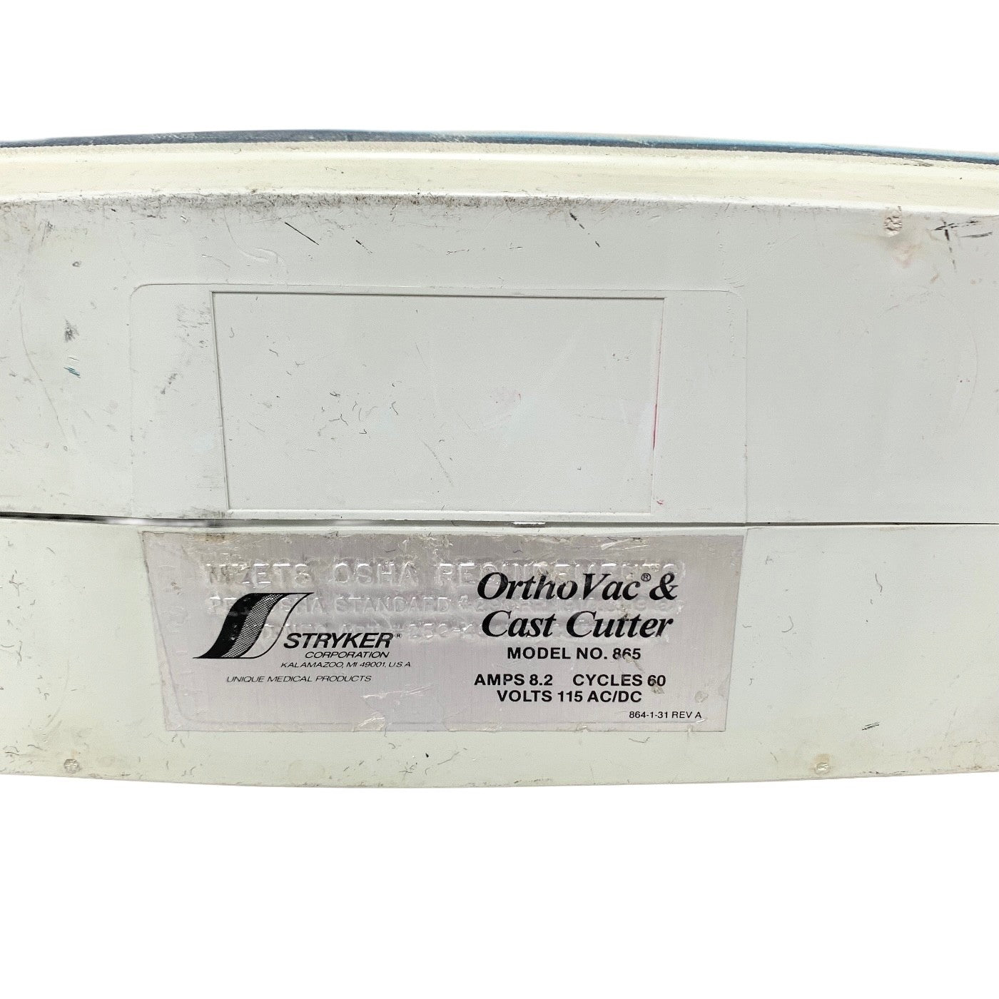 STRYKER REF 865, Ortho Vac, MISSING CAST CUTTER ONLY VAC