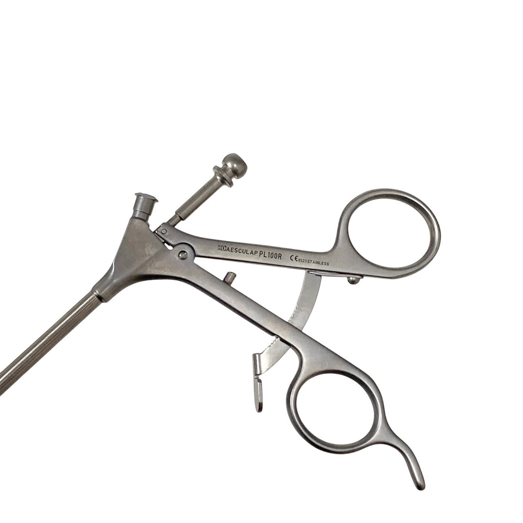 Aesculap Ref PL100R, Cholangiography Clamp Straight 5mm 17-3/8"