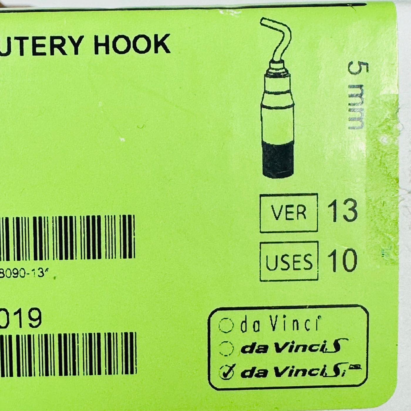 DA VINCI REF 428090, PERMANENT CAUTERY HOOK, IN BOX