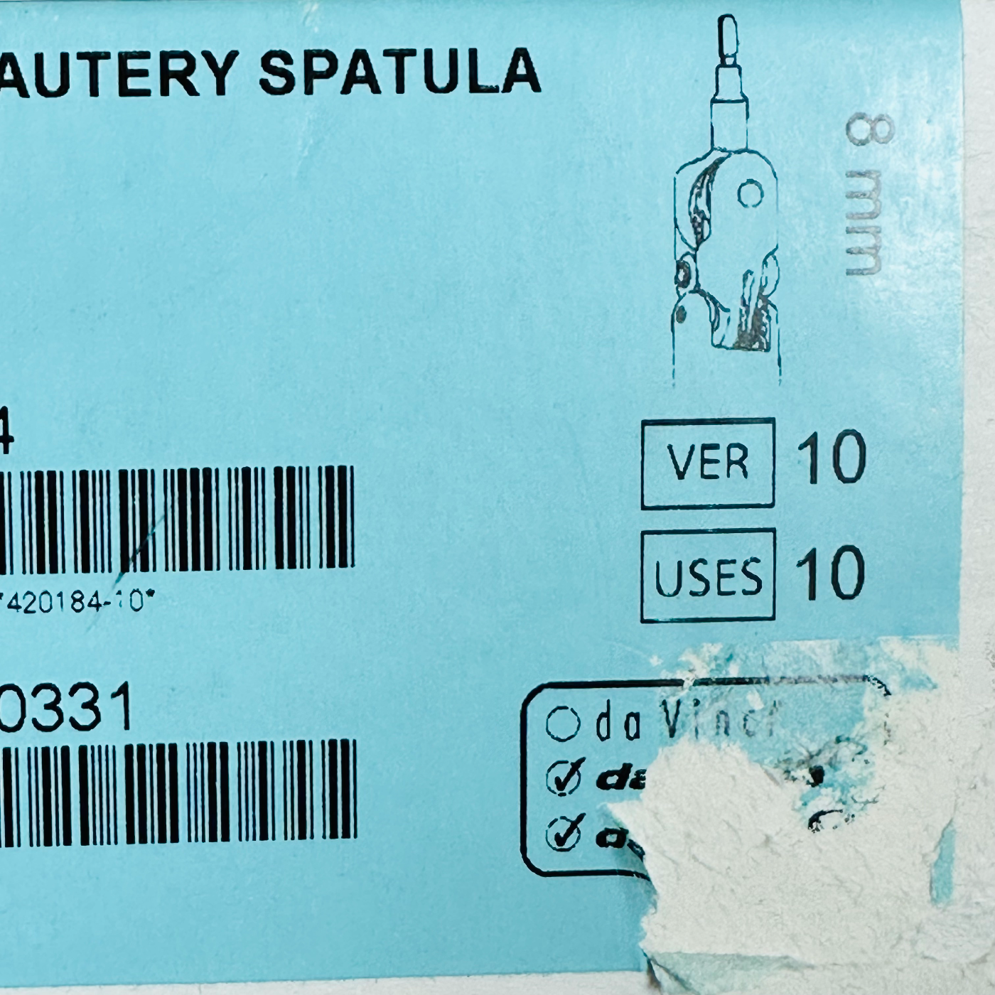 Intuitive Surgical 420184 Da Vinci PERMANENT CAUTERY SPATULA 8mm (New)