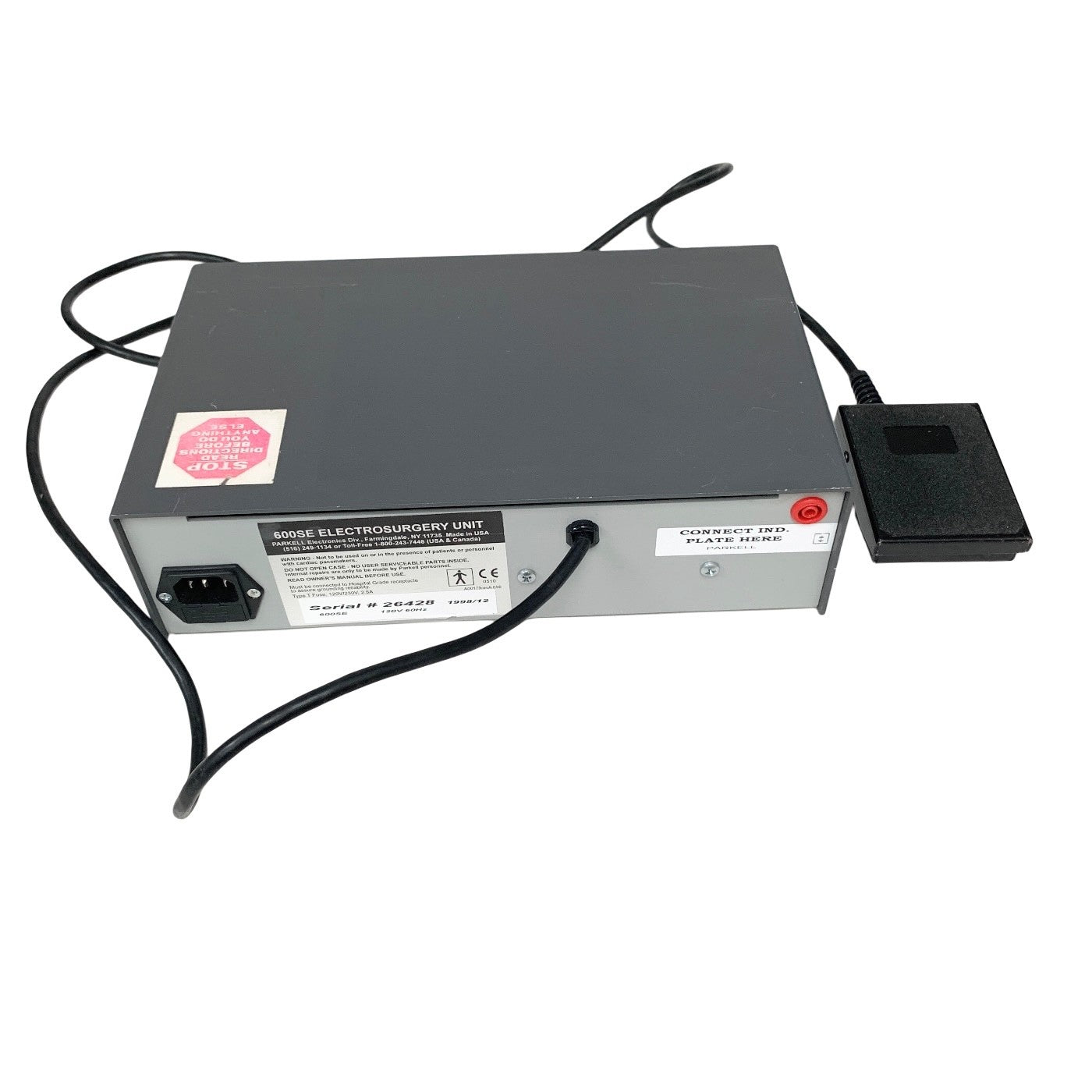 PARKELL SENSIMATIC REF 600SE, ELECTROSURGERY UNIT, W/ FOOTSWITCH & 2 HANDPIECE