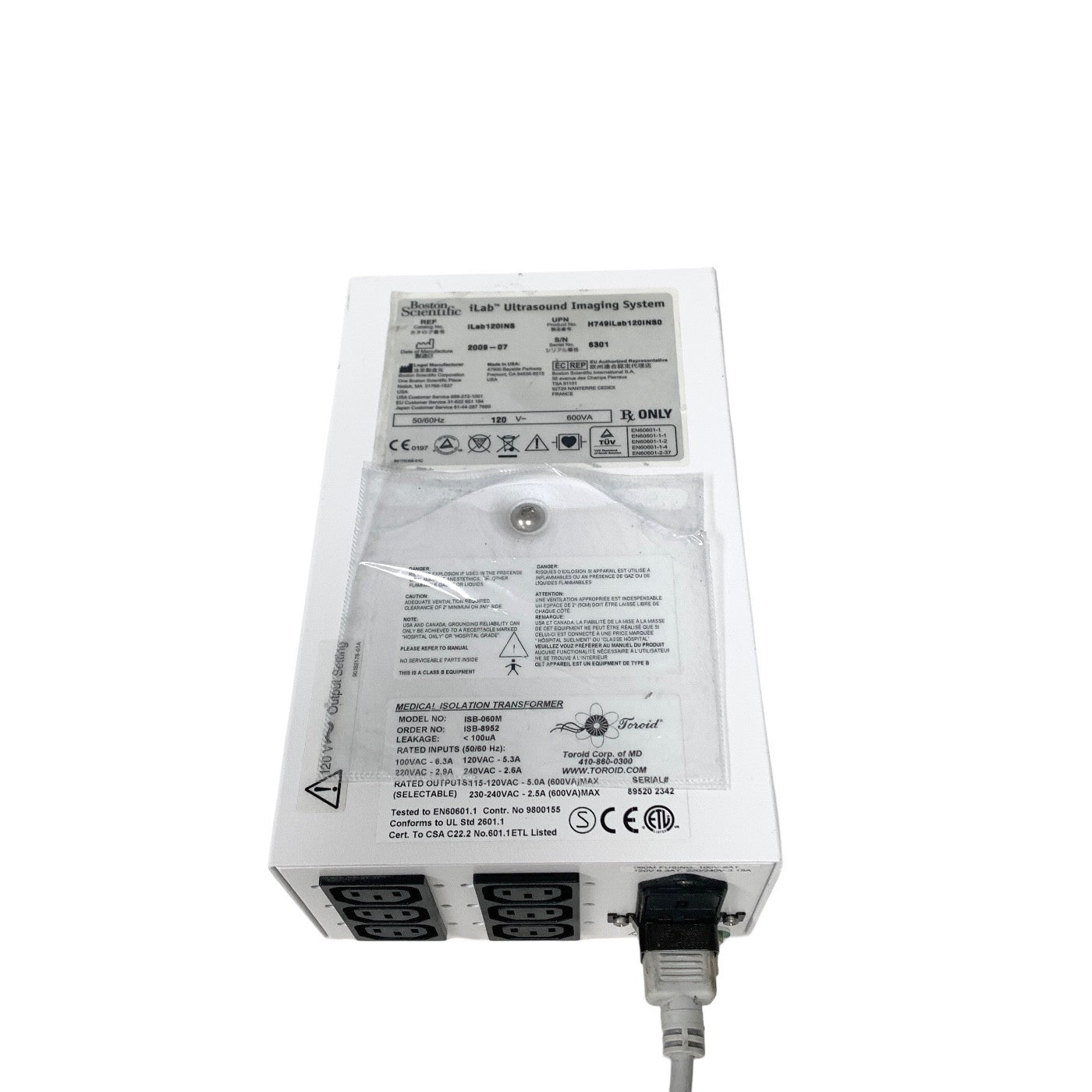 Toroid ISOBox ISB-060M 600VA 5.0A Medical Grade Isolation Transformer 6-Outlet