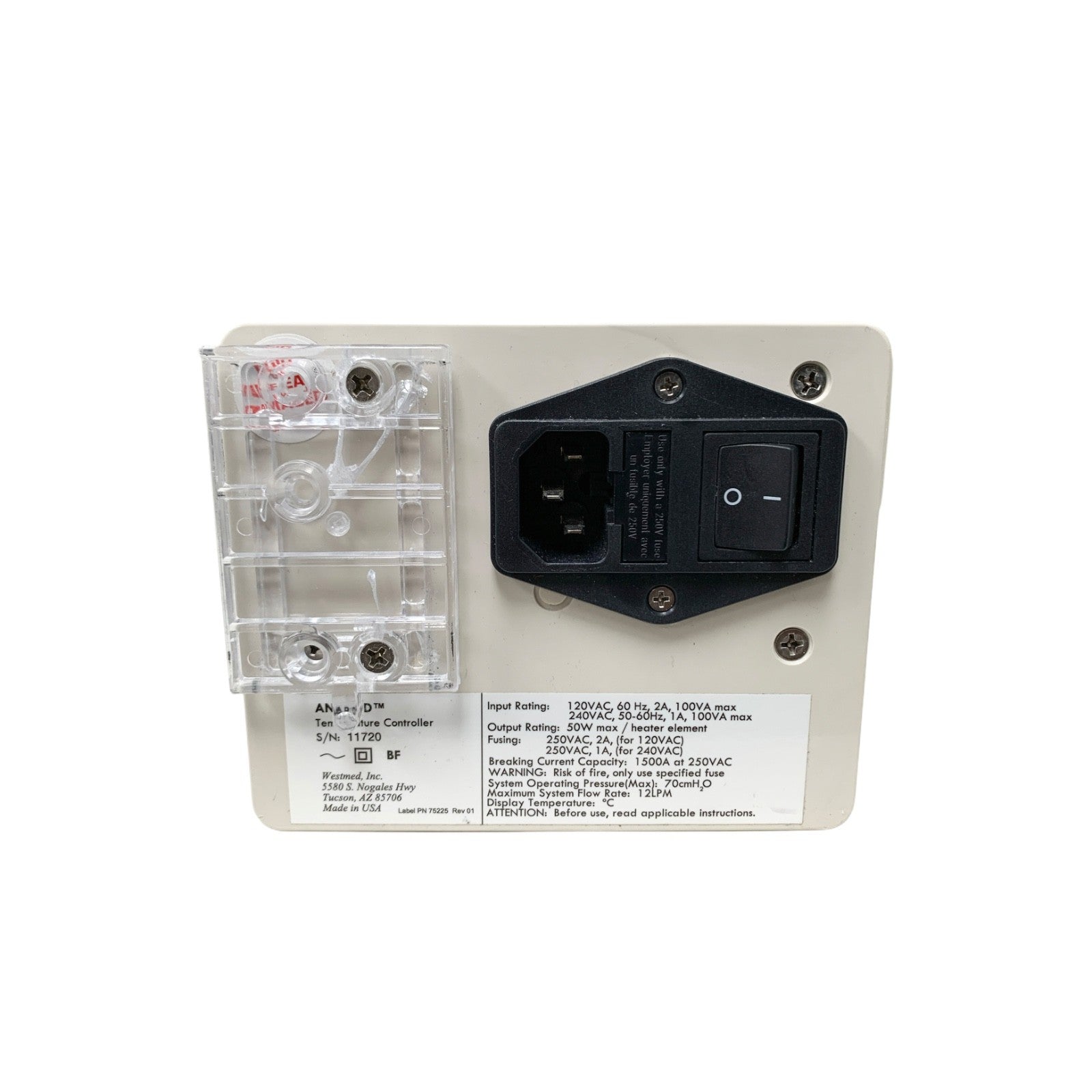 WESTMED REF 75225, ANAPOD TEMPERATURE CONTROLLER