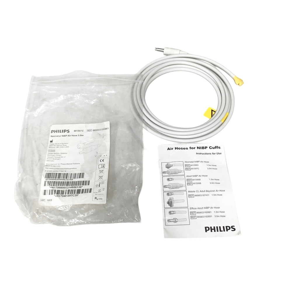 PHILIPS  Ref M1597C, 989803166861- 3.0M NEONATAL NIBP INTERCONNECT CABLE - NEW