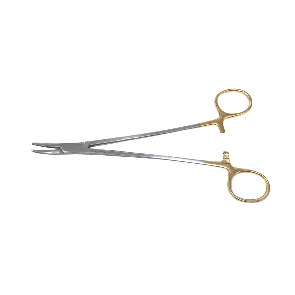 Aesculap Ref BM081R, Durogrip Needle Holder 180mm TC Gold Handle