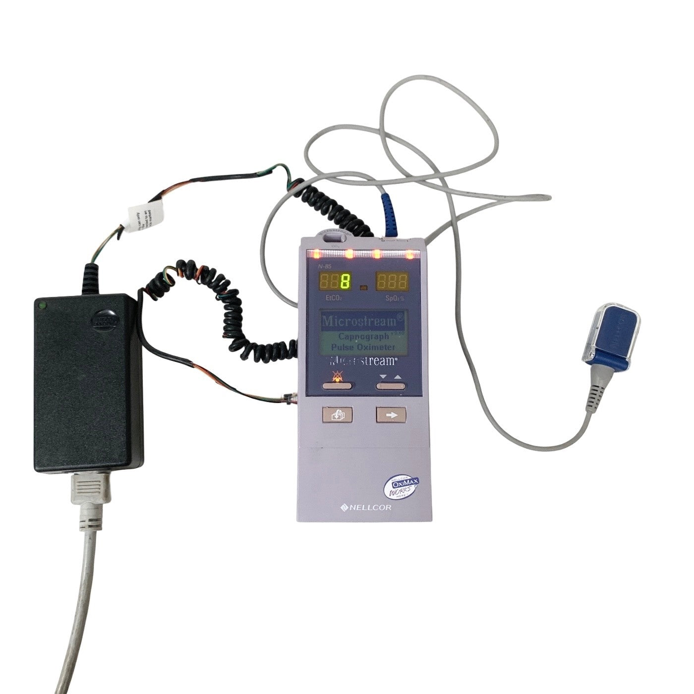 Nellcor N-85, Handheld Capnograph Pulse Oximeter EtCO2 SpO2 Monitor Microstream