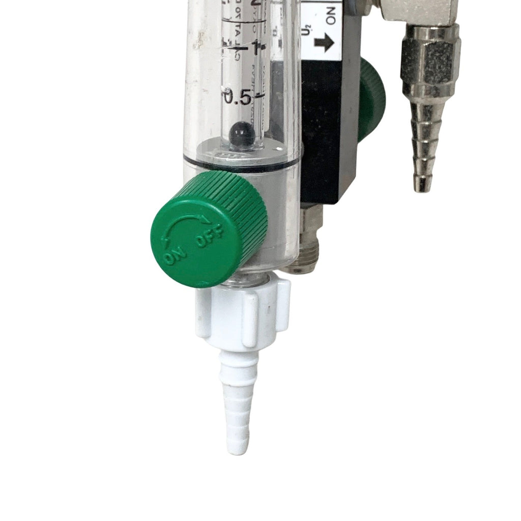 Precision Medical Model 8MFA Oxygen Flowmeter 0-15 LPM w/ NEB Block & Max Flush