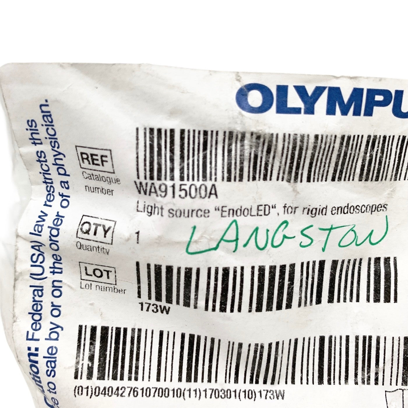 OLYMPUS REF WA91500A EndoLED Miniature External Light Source for Rigid Scopes