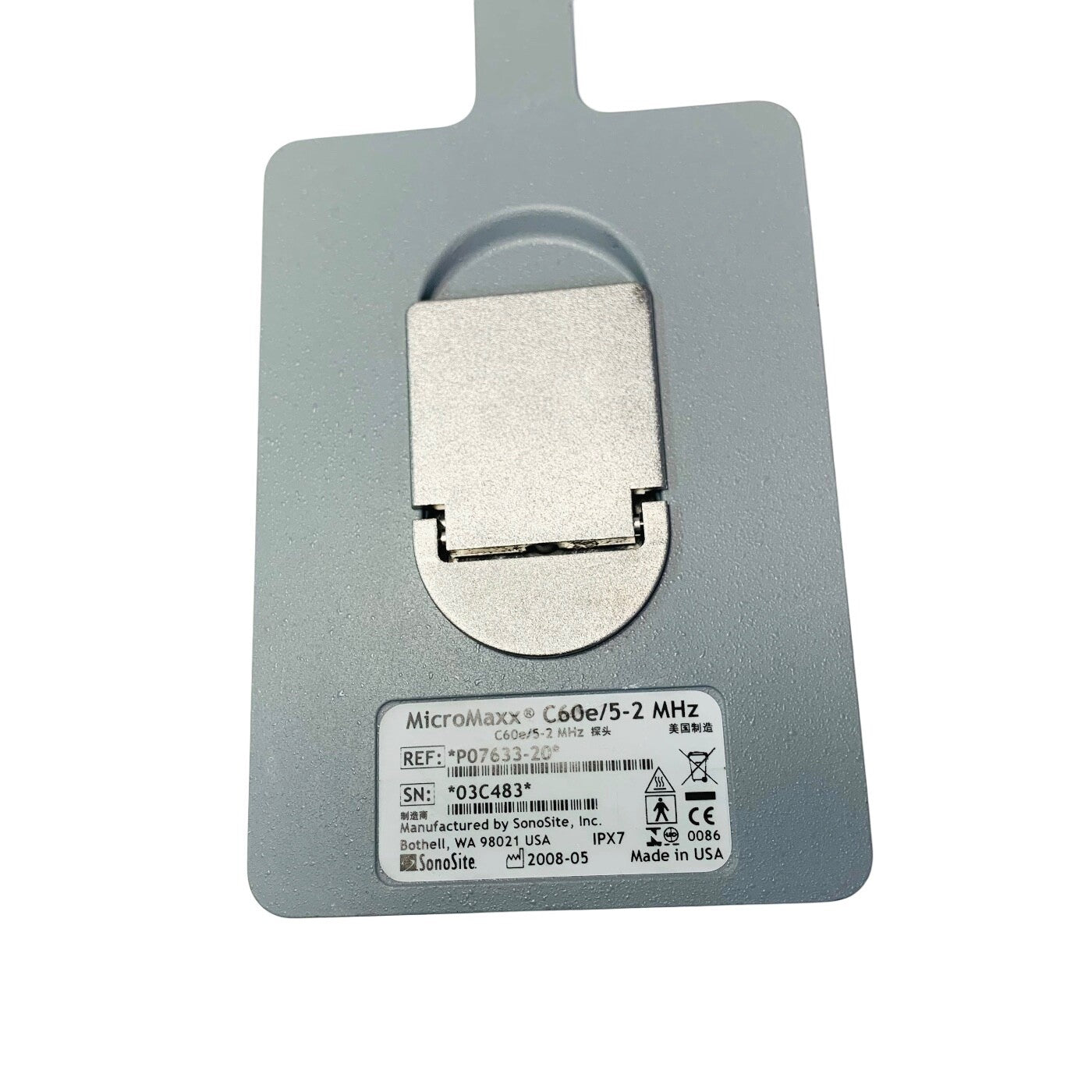 Sonosite REF P07633-20 , MicroMaxx C60e/5-2 MHz ULTRASOUND TRANSDUCER