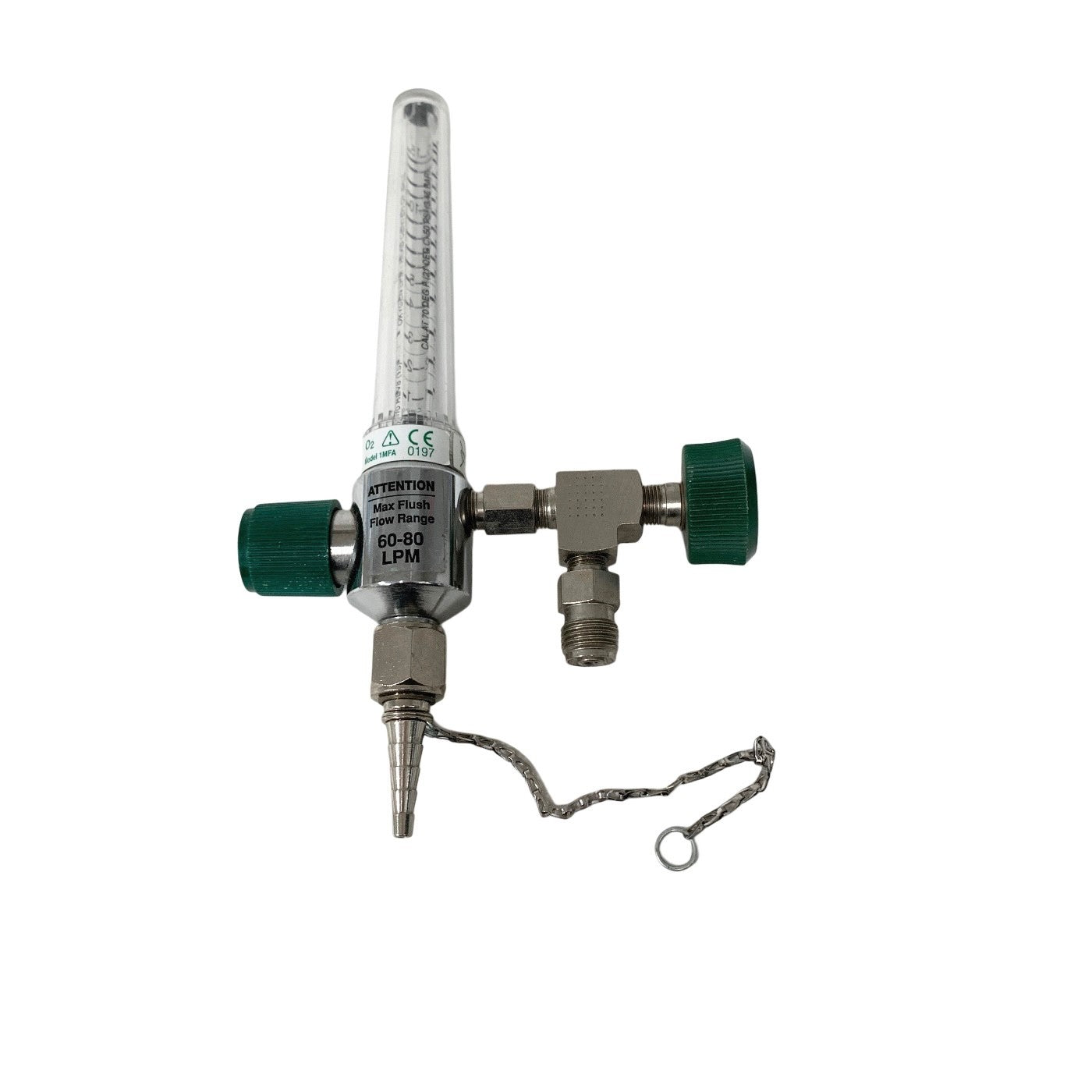 Precision Medical O2 Flow Meter 1MFA Max Flush Flow 60-80 LPM, FEMALE