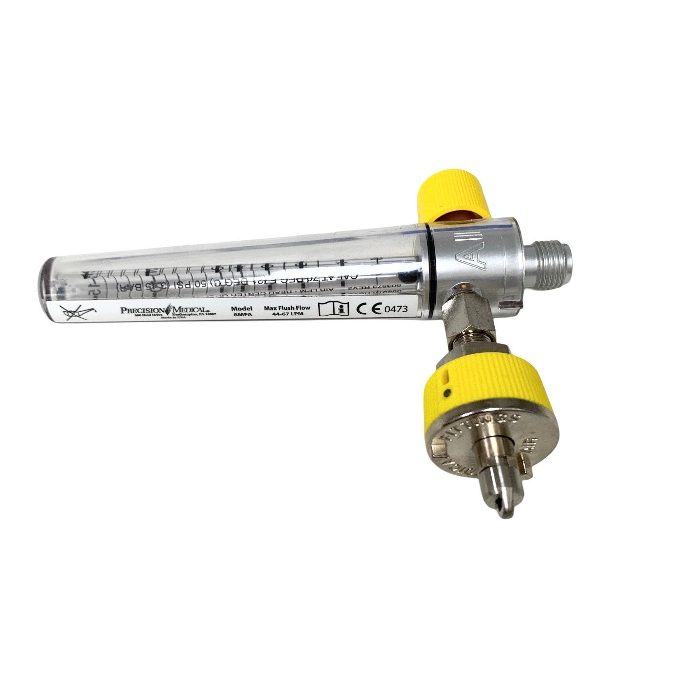 Precision Medical Model 8MFA, AIR Flowmeter, MALE Connector