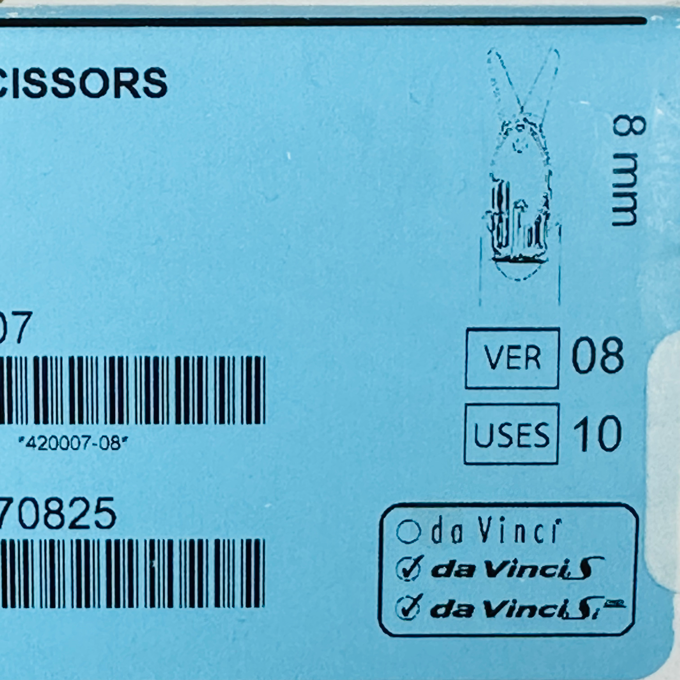 Intuitive Surgical 420007 Da Vinci ROUND TIP SCISSORS 8mm Instrument (NEW)