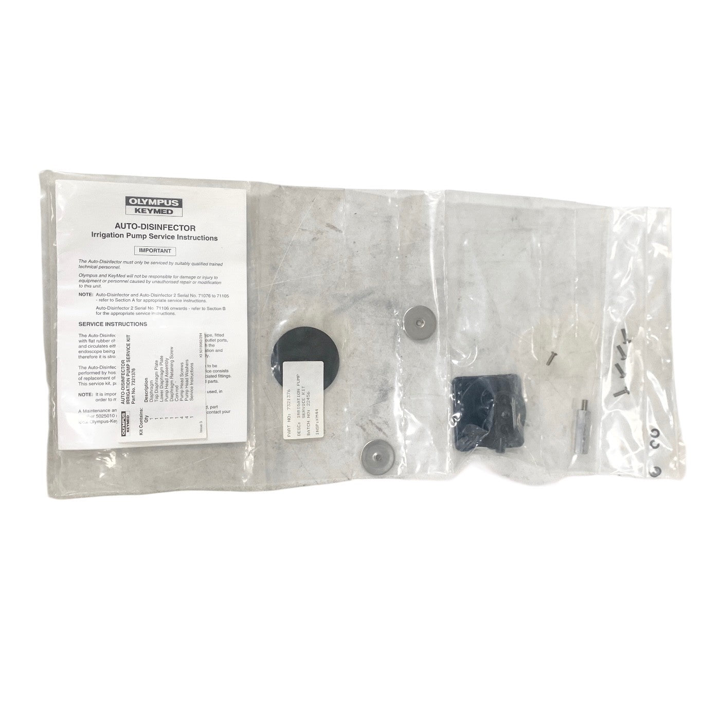 Olympus Keymed REF 7321376, Auto Disinfector Irrigation Pump Service Kit OEM New