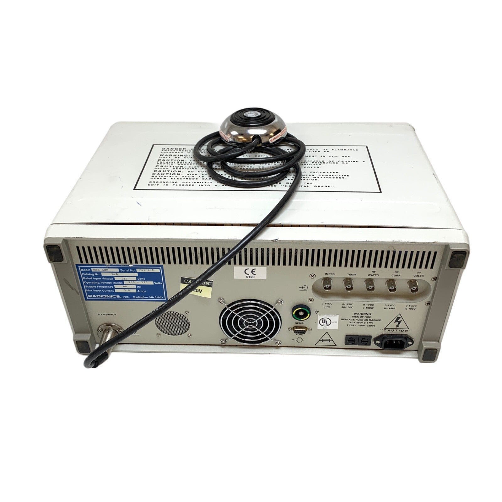 Radionics REF RFG-3CF, Graphics RF Lesion Generator System w/ Footswitch