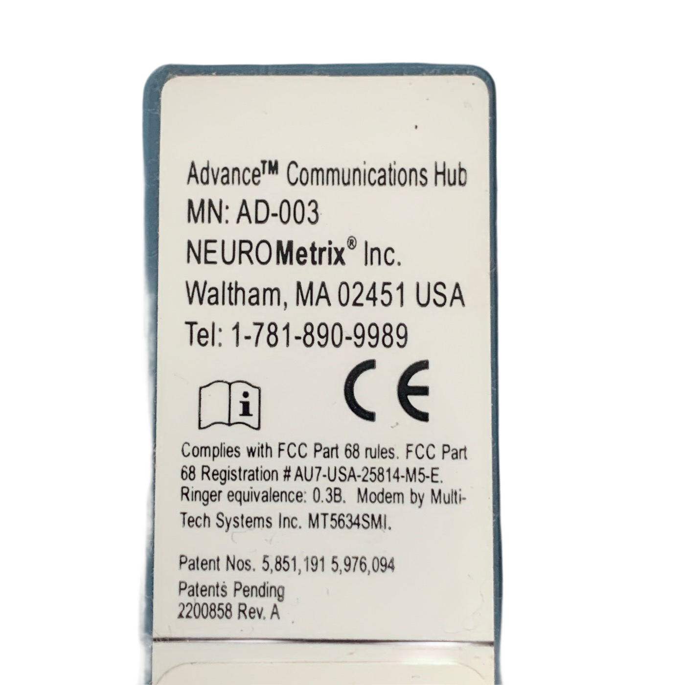 NeuroMetrix AD-030 Advance NCS/EMG device with Communication Hub AD-003