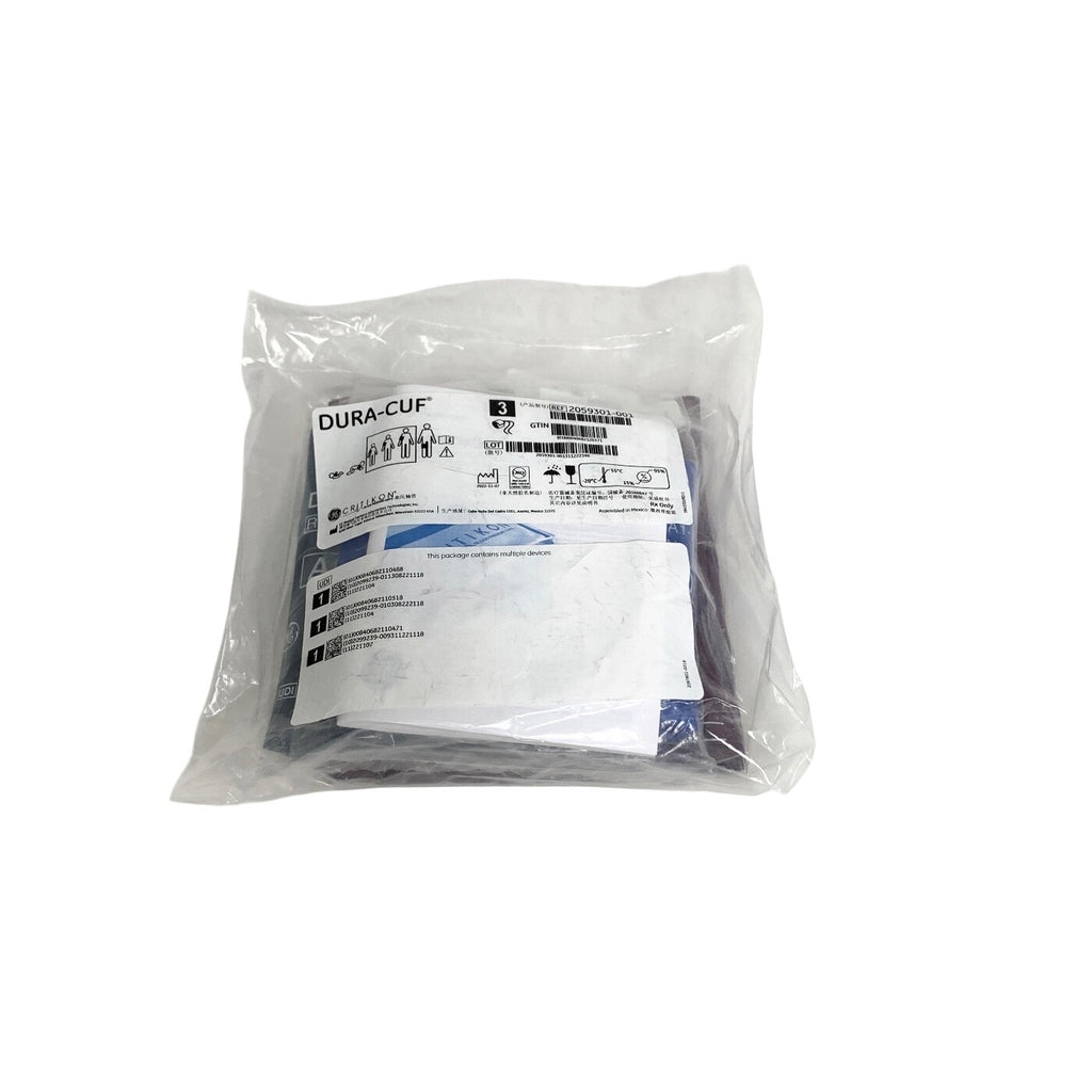 GE CRITIKON REF 2059302-002, LOT OF 3 ASSORTED DURA-CUFF, NEW