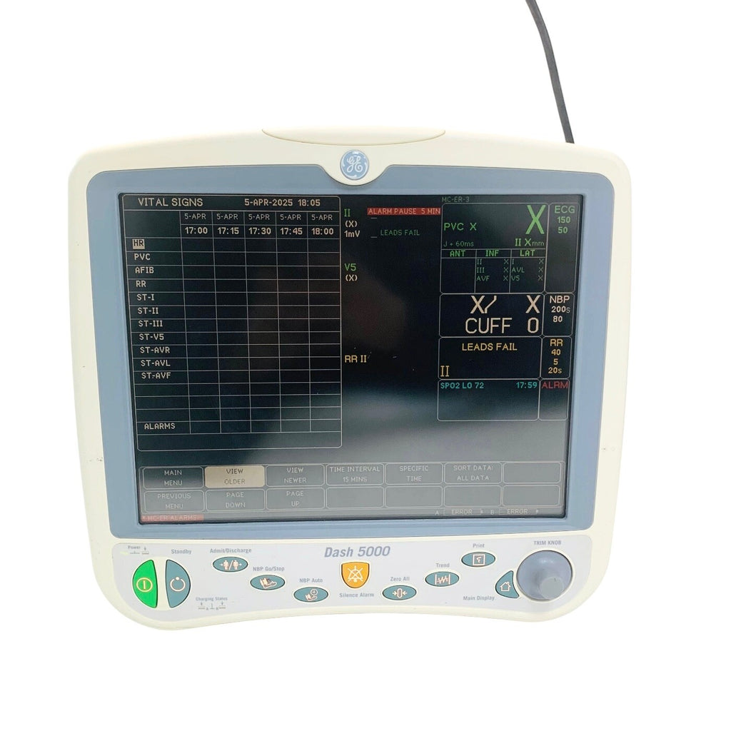 GE Dash 5000 Patient Monitor w/ ECG, SpO2, NBP, Co2,Temp, and Printer
