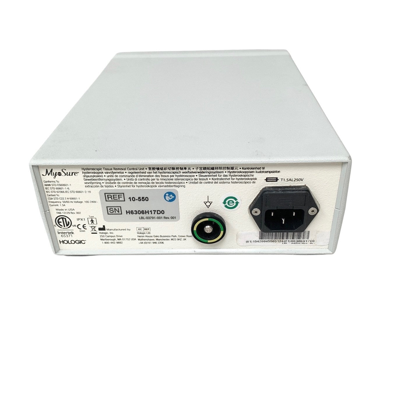 Hologic REF 10-550, Hysteroscopic Tissue Removal Control Unit, w/ AIR FOOTSWITCH