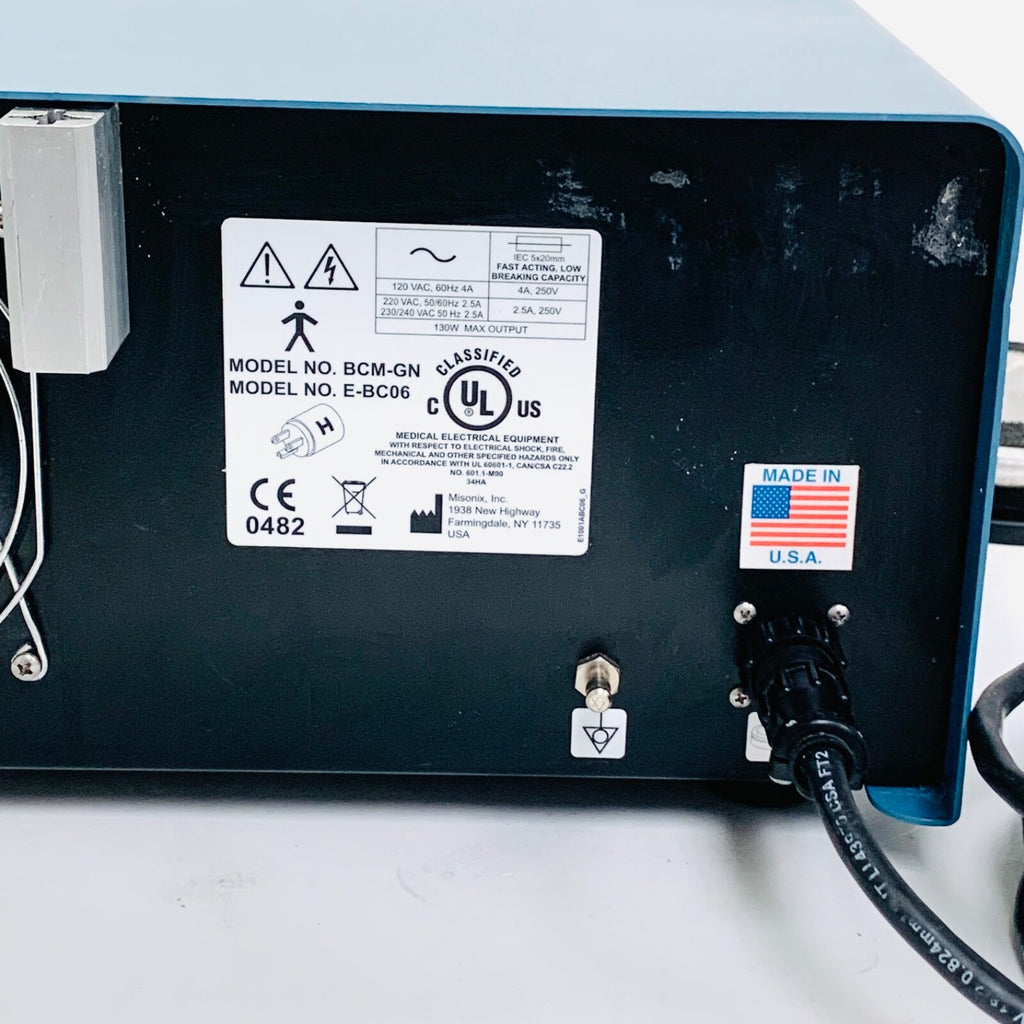 Misonix Console W/ 100-70-0000, E-SYSTRAY ,BCM-FS, Handpiece & Footswitch BCM-HP