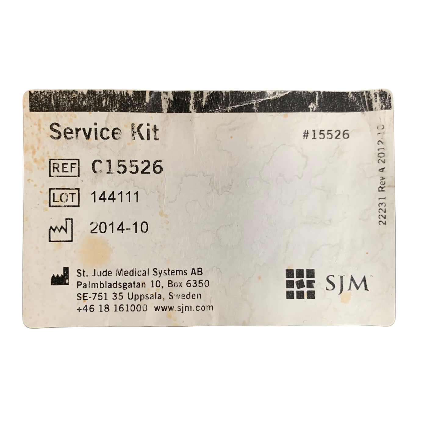 ST JUDE MEDICAL C15526 QUANTIEN MAINTENANCE SERVICE KIT FOR RADIANALYZER EXPRESS