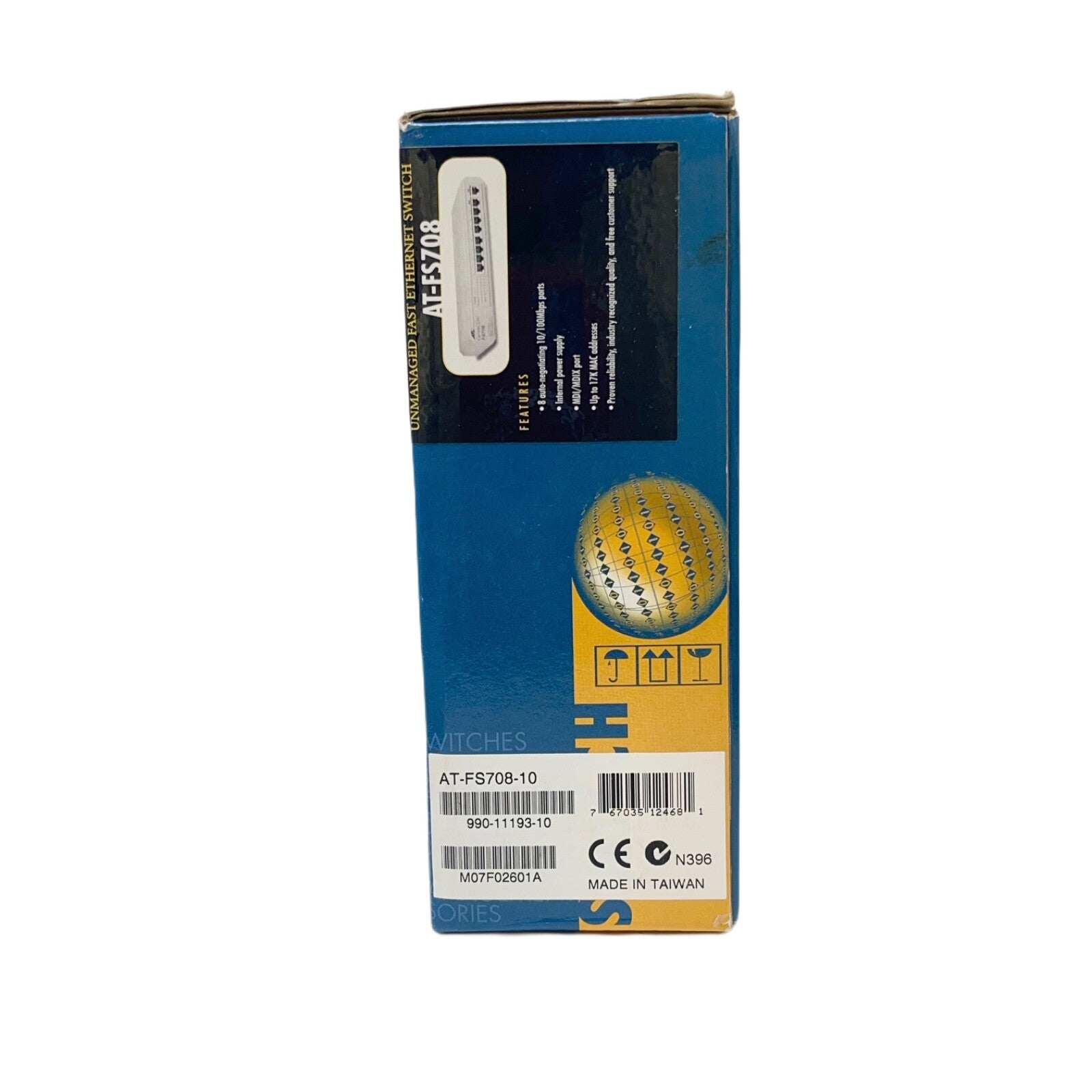 Allied TELESIS AT-ES708-10 CentreCom Unmanaged Fast Ethernet Switch