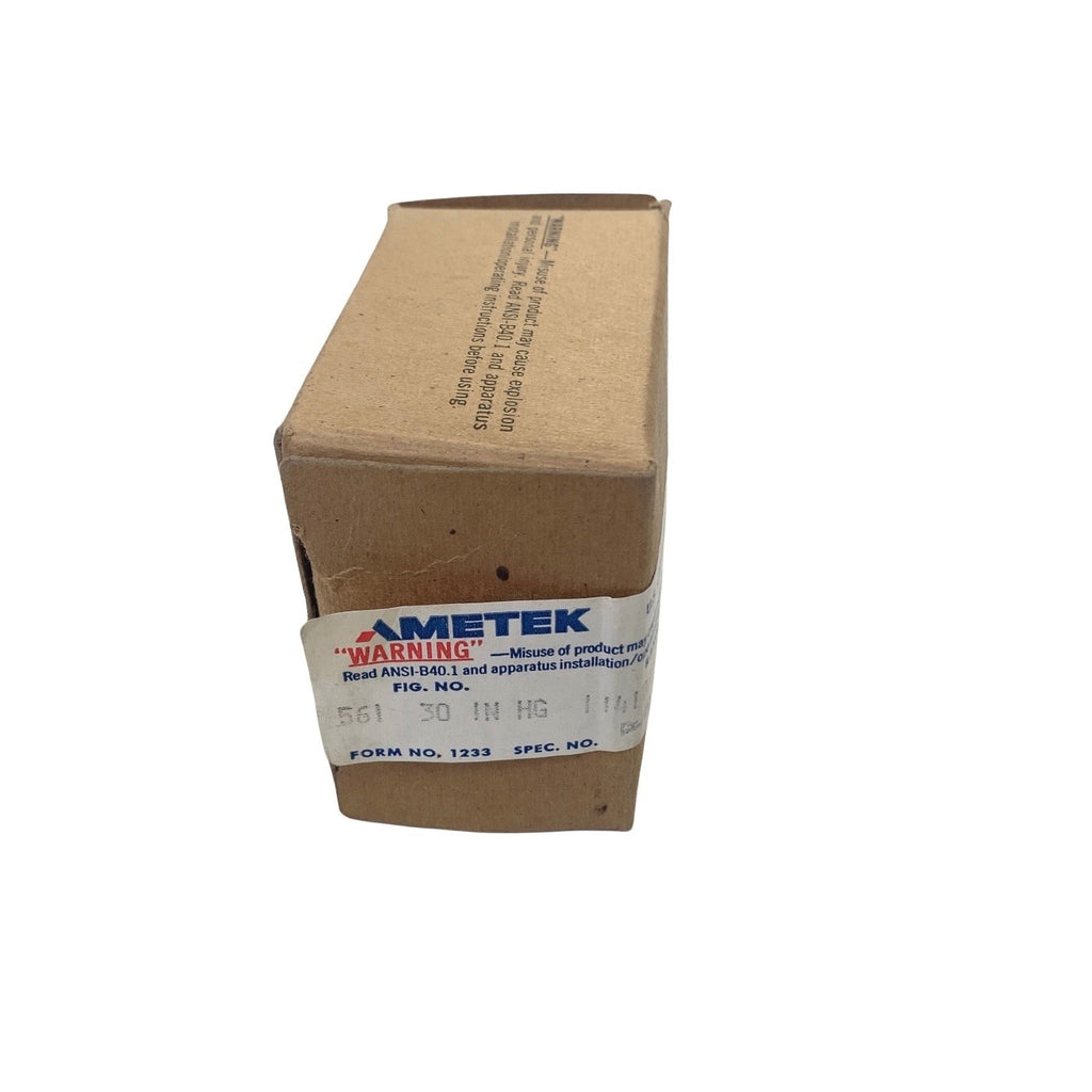 AMETEK Ref BU-191-C, Vacuum Pressure Gauge 0–30 inHg Square Panel Mount