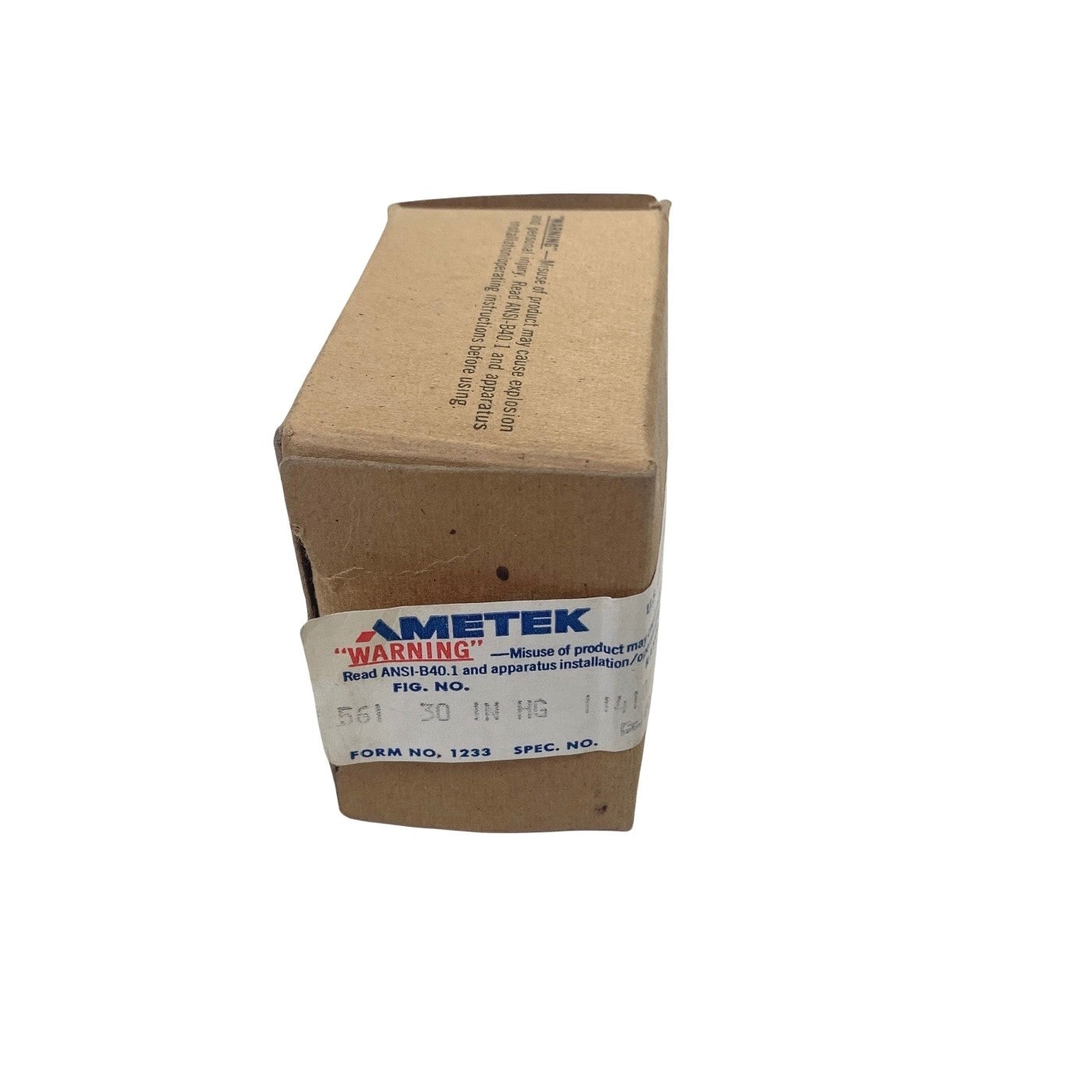 AMETEK Ref BU-191-C, Vacuum Pressure Gauge 0–30 inHg Square Panel Mount