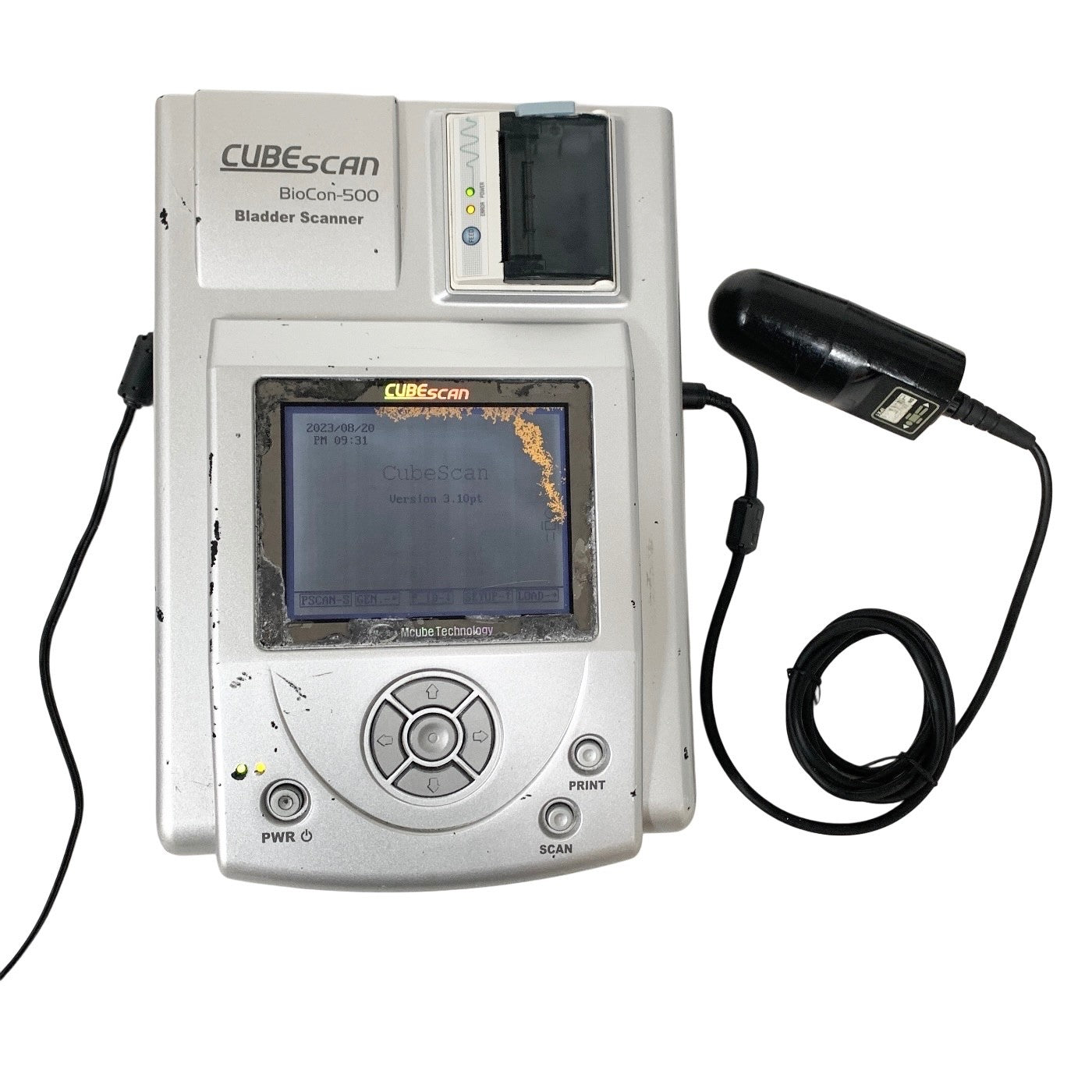 CubeScan BioCon-500 Bladder Scanner w/ Probe & Power Supply, Ultrasound AS IS