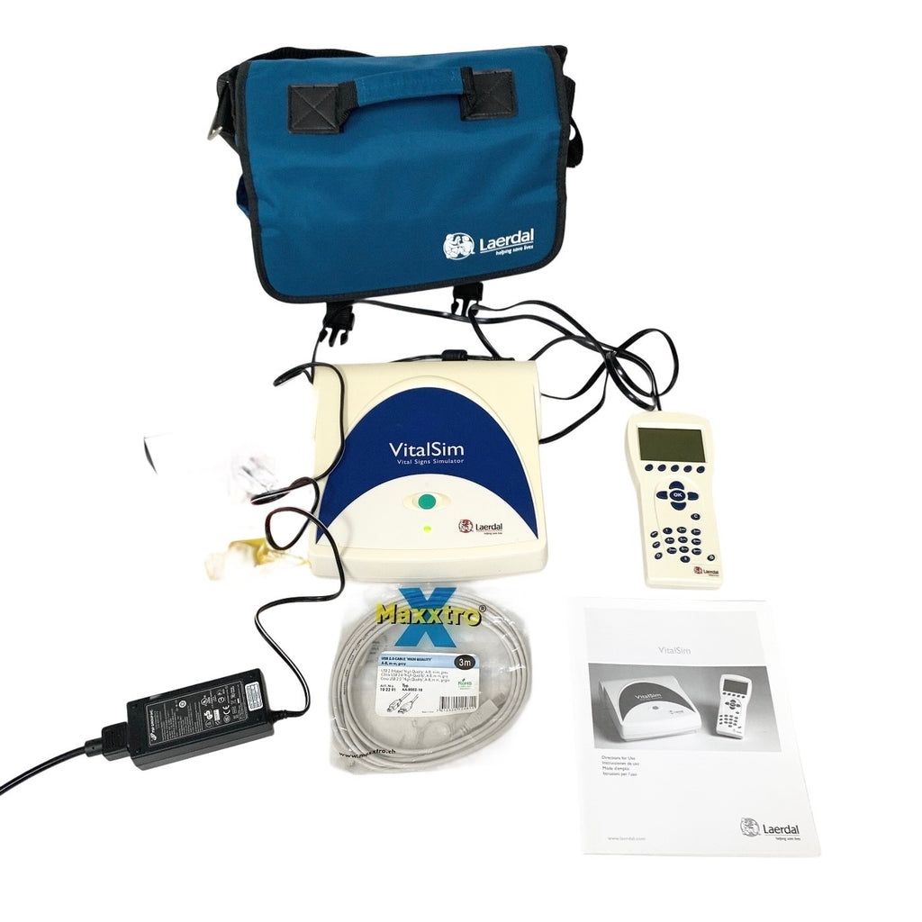Laerdal VitalSim Vital Signs Simulator FST1908 w/ FST1909 Remote & Case