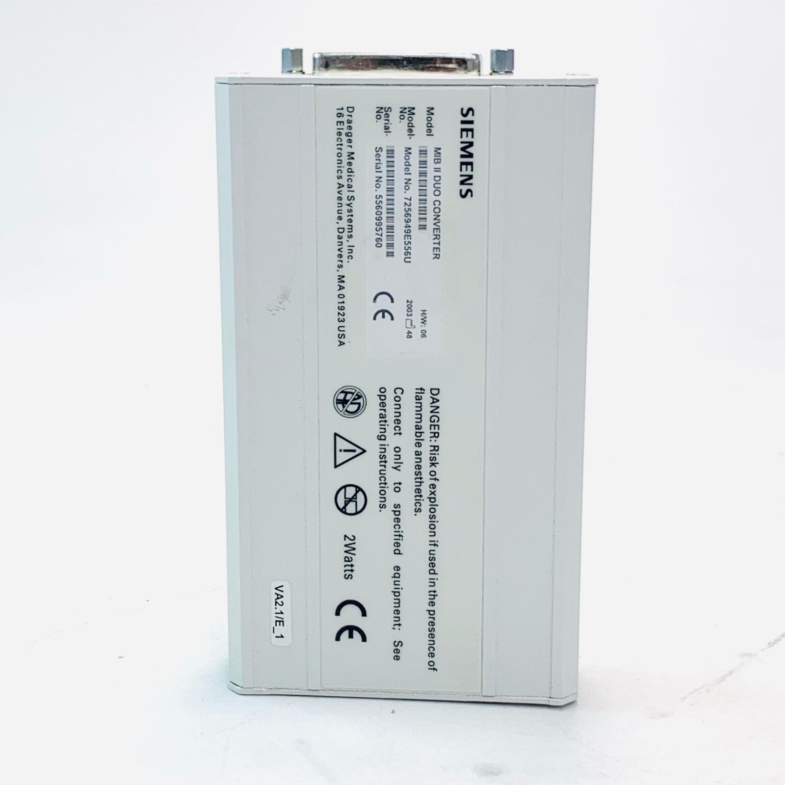 Drager REF 7256949, MIB II DUO CONVERTOR