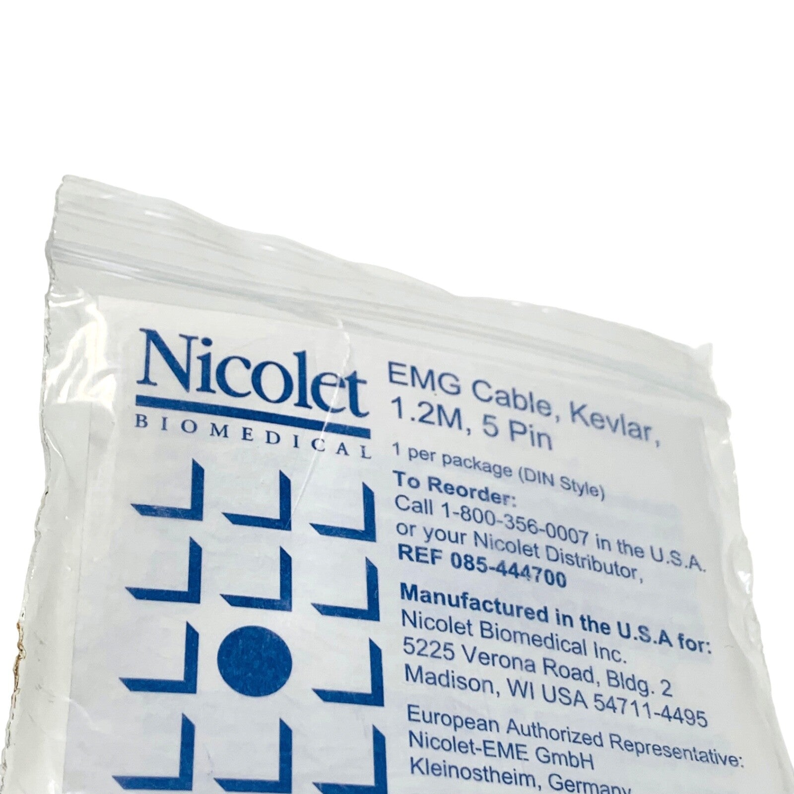 Nicolet Ref 085-444700, EMG CABLE, 1.2M 5 PIN, DIN